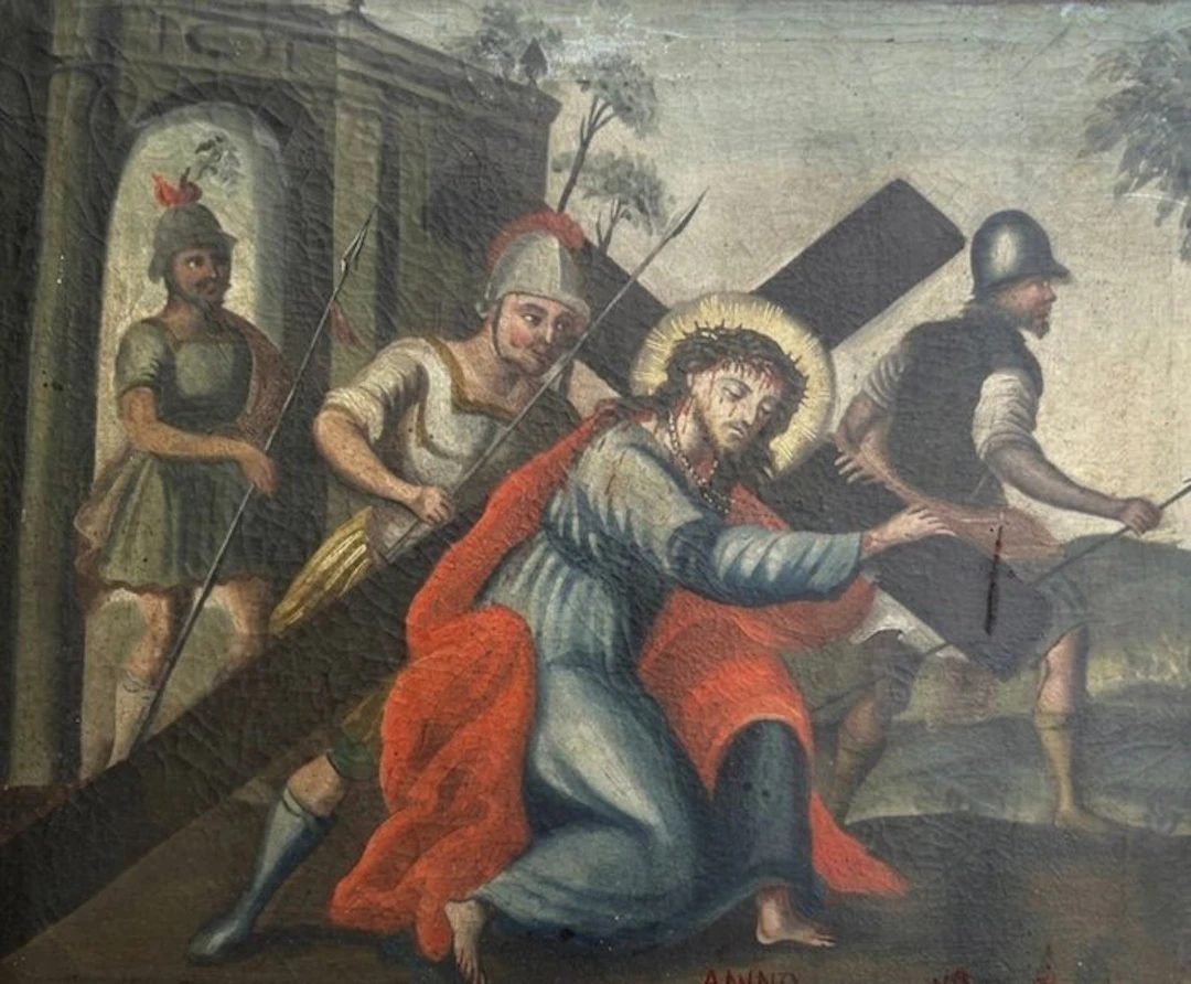 Italian school (XVIII) - Stazione Via Crucis - La Salita...