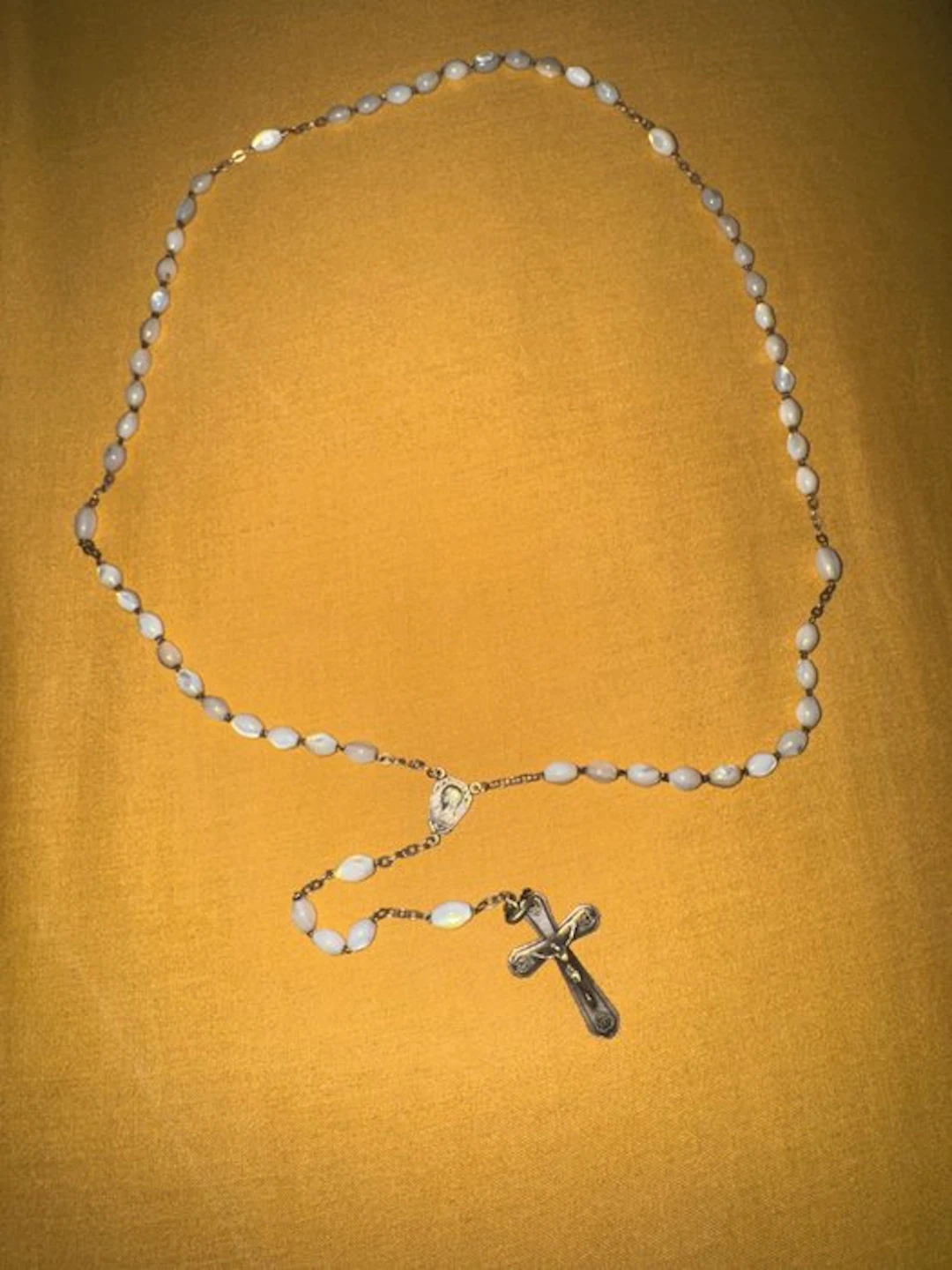 Ancient Catholic rosary - Silver, Nacre - 1920-1930