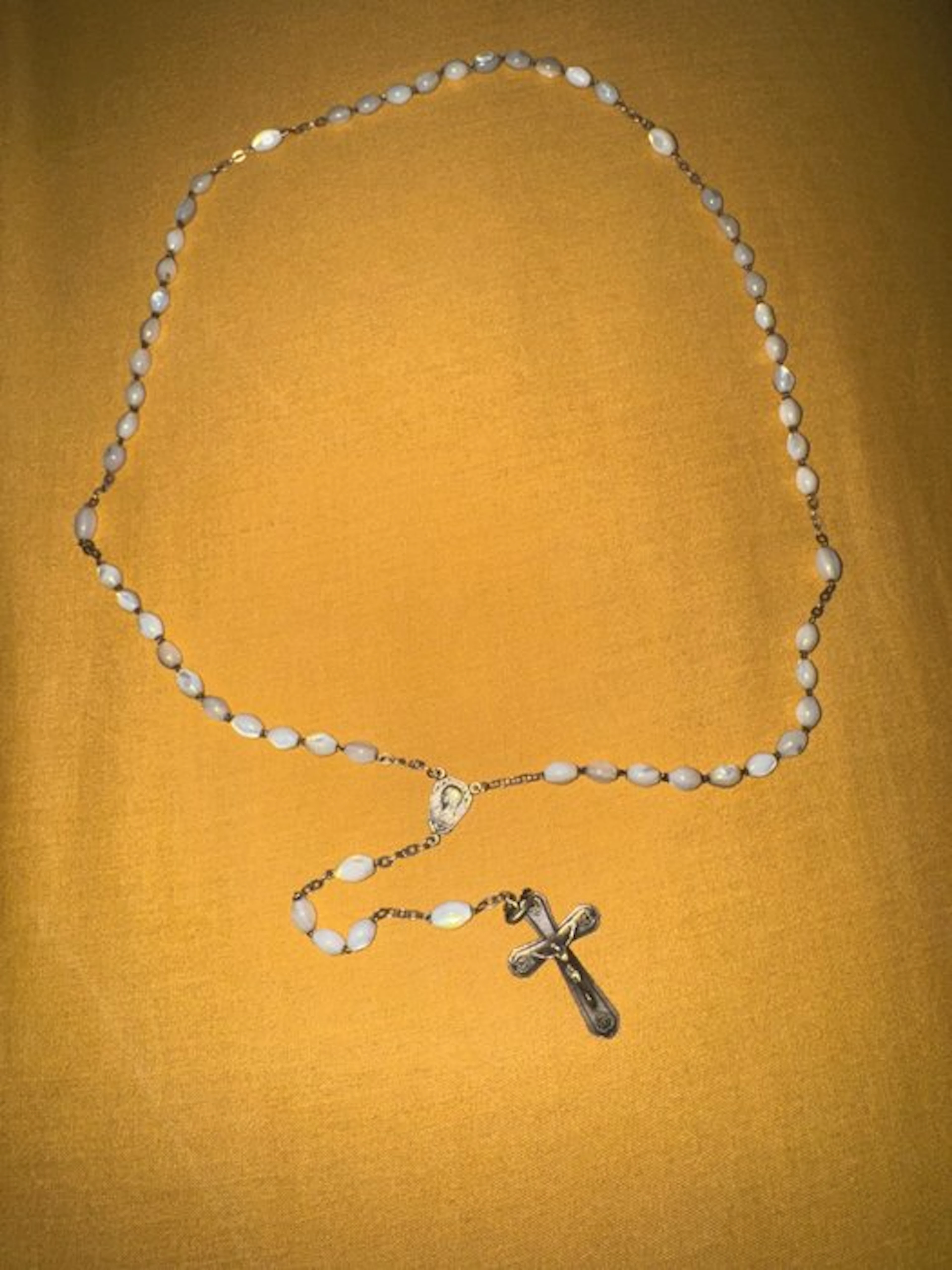 Ancient Catholic rosary - Silver, Nacre - 1920-1930