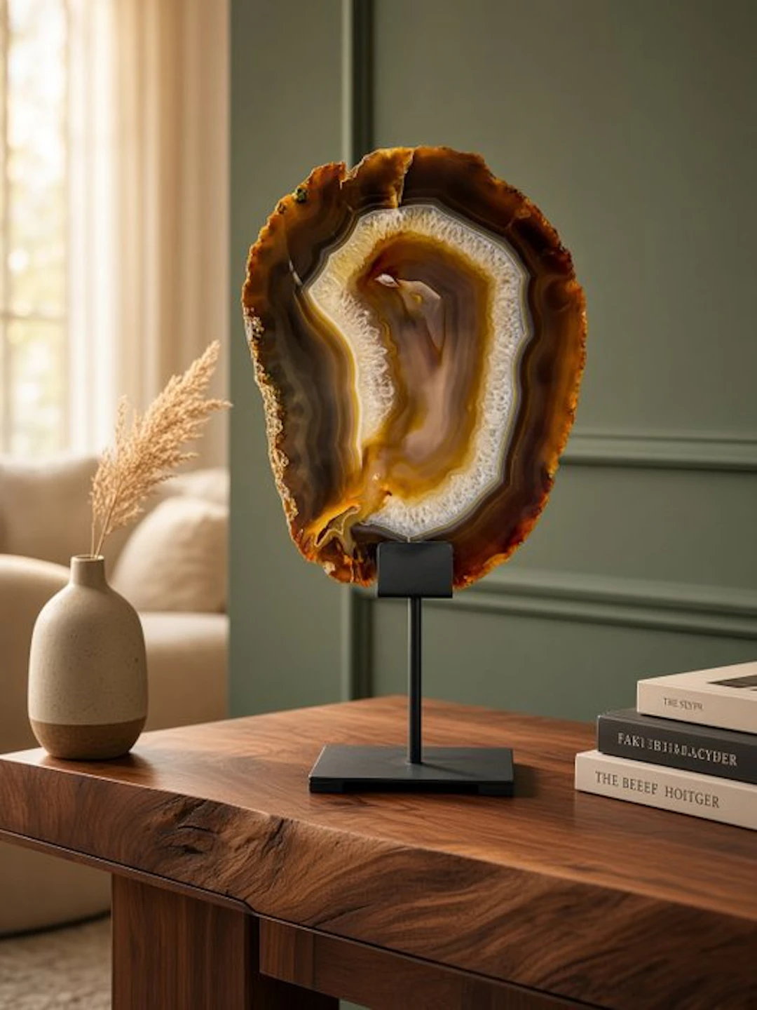 XXL Quality agate slice on stand - 4.2KG Polished...
