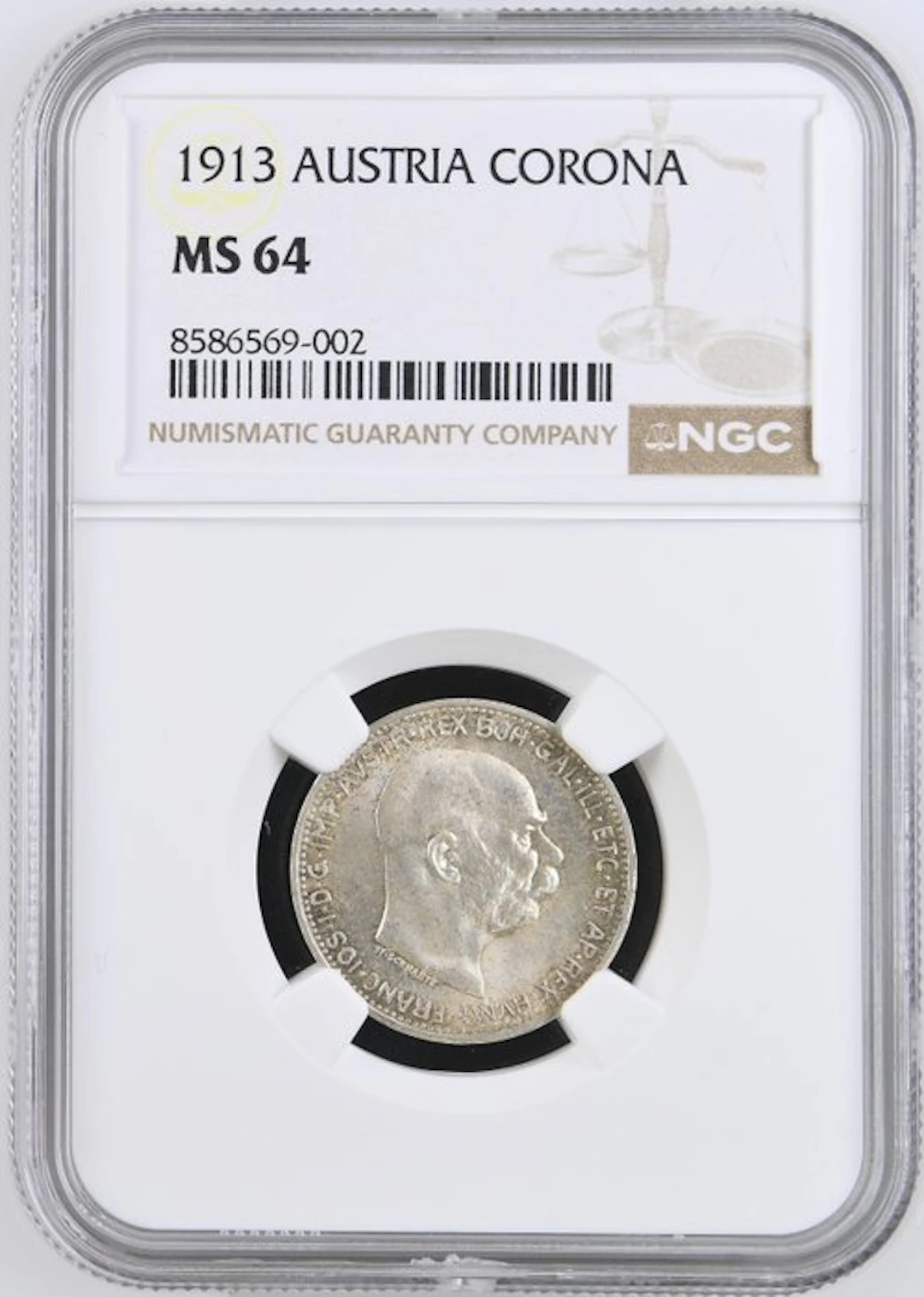 Austria. Franz Joseph I. Corona 1913 - NGC MS64