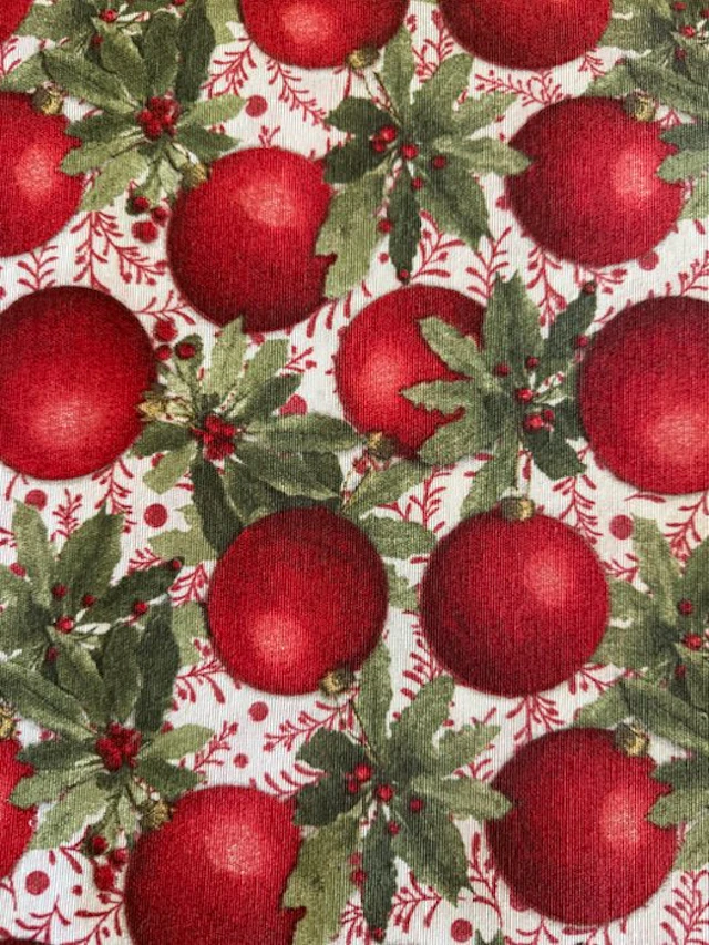 Elegant Christmas fabric with Xmas balls - Textile - 2.8 m - 2.5 m