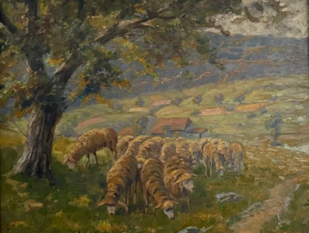 Adolf Kessler (1890-1974) - Schafherde im Hügelland