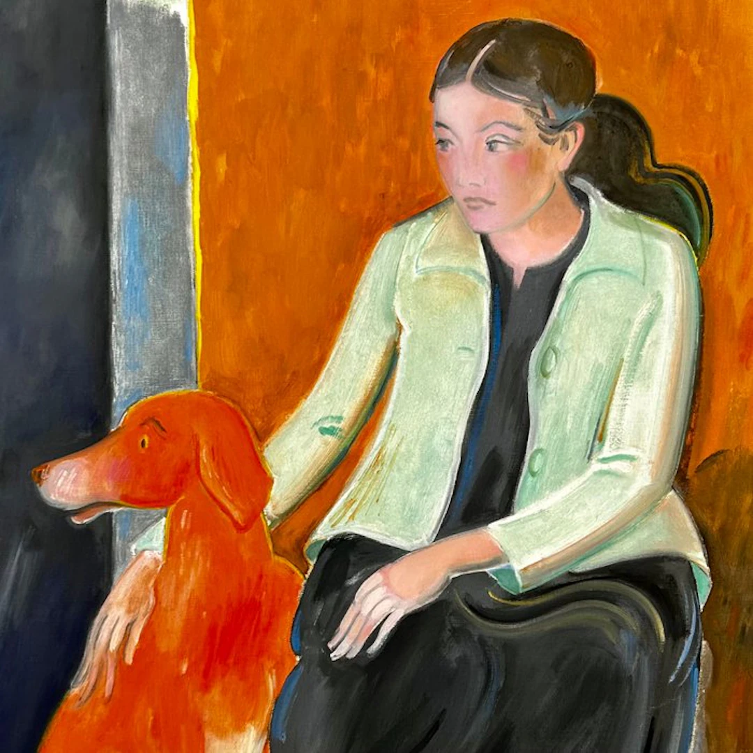 Albert Zavaro (1925-2022) - Portrait de femme et son chien - NO RESERVE