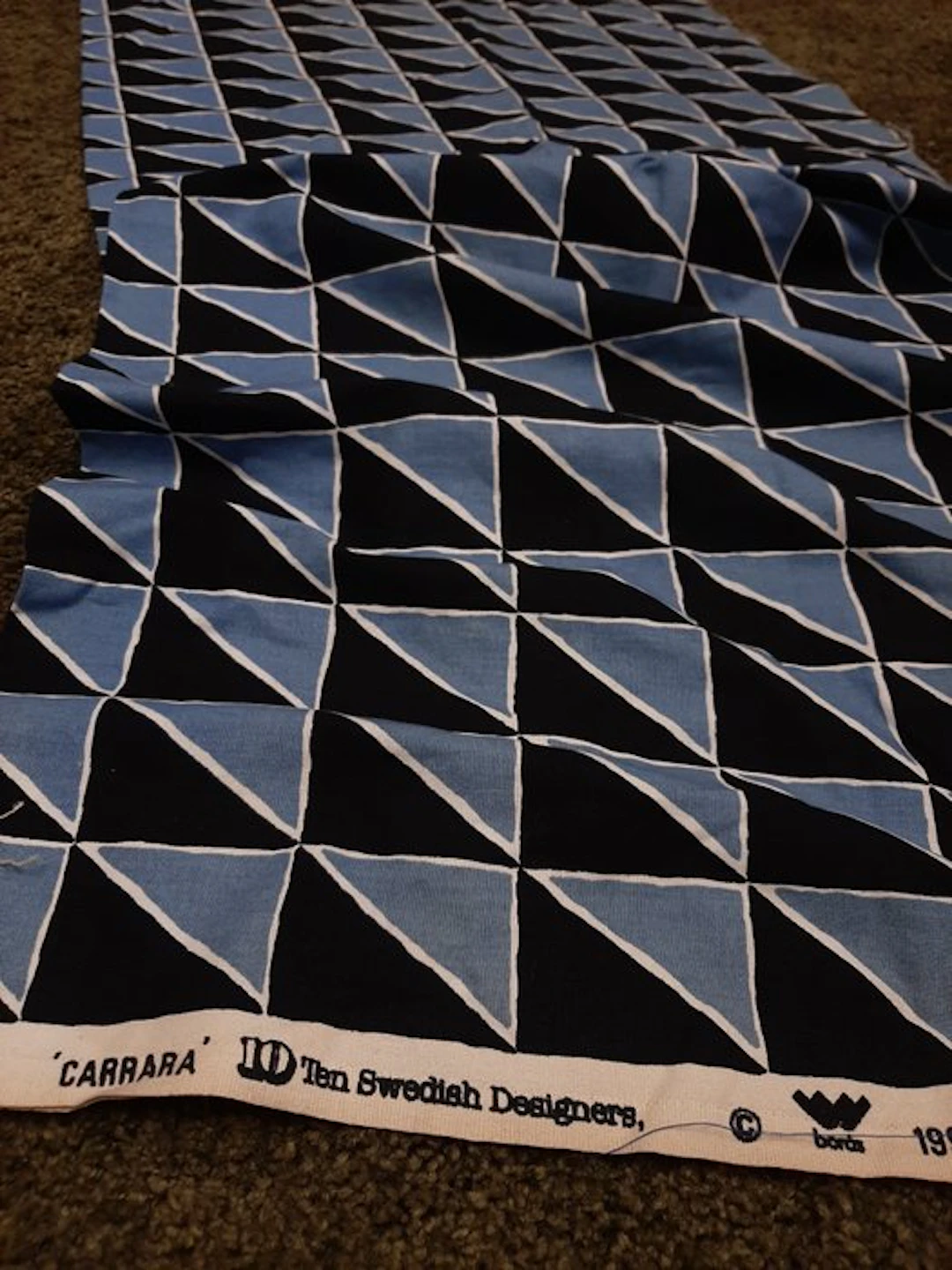 Lotto: raro cotone vintage 10 Swedish Designers "Carrara"...