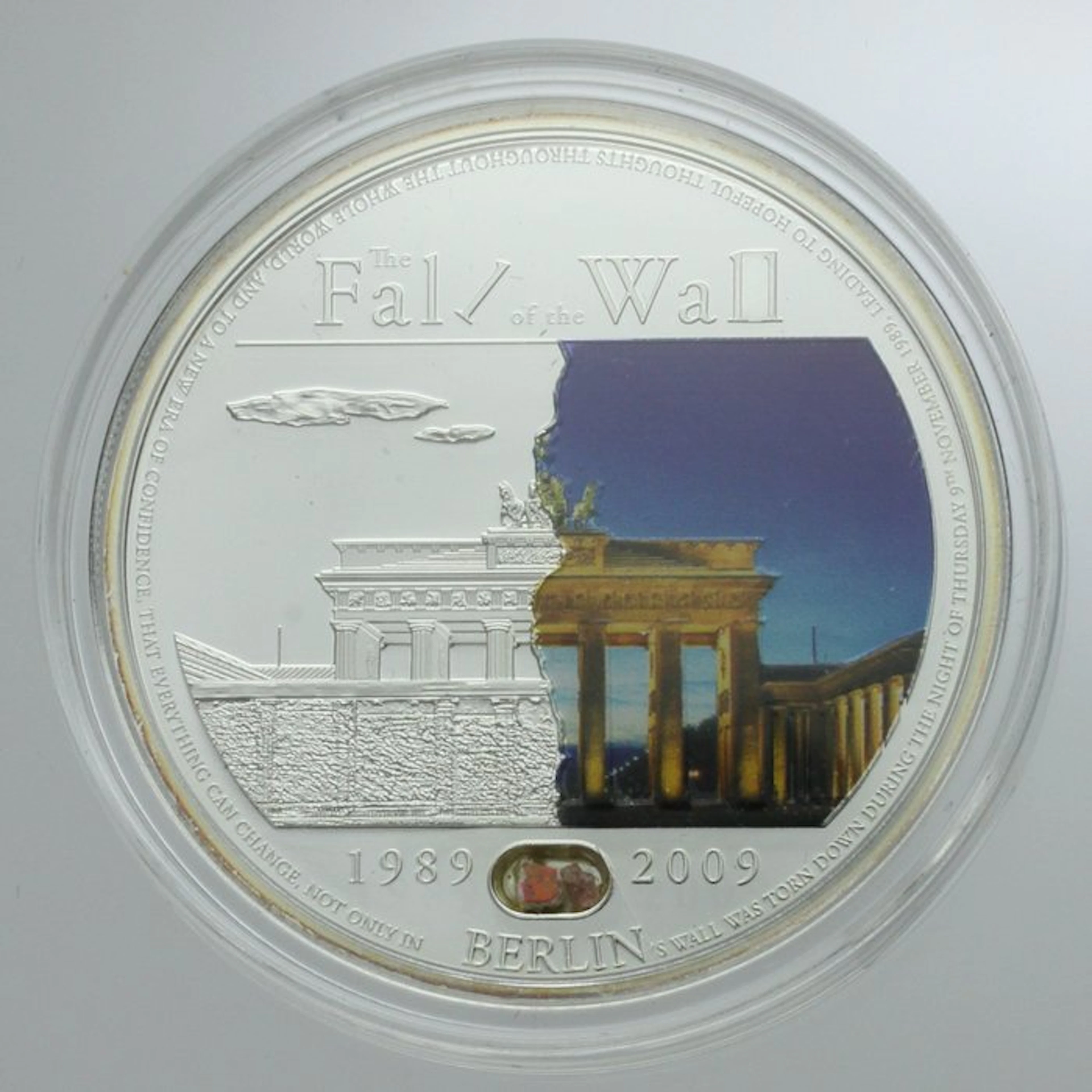 Palau. 5 Dollars 2009, Argent Proof Chute du Mur de Berlin (No reserve price)