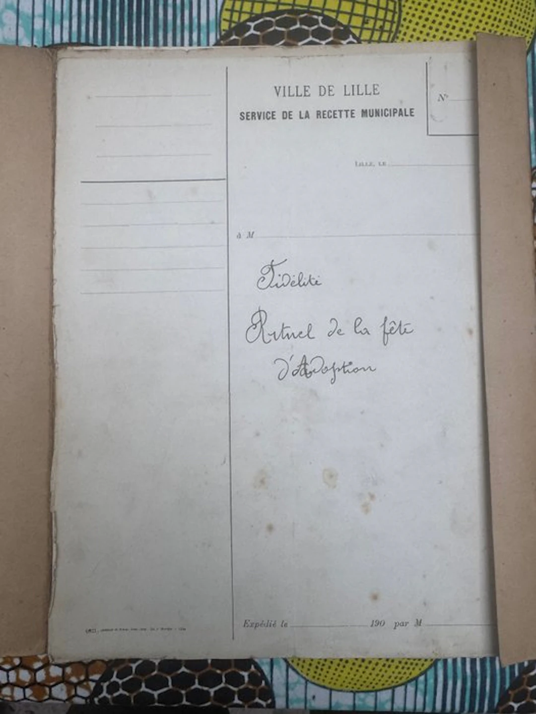 France - Document - Rituel de la fête d’adoption du 15 janvier 1893. - 1893