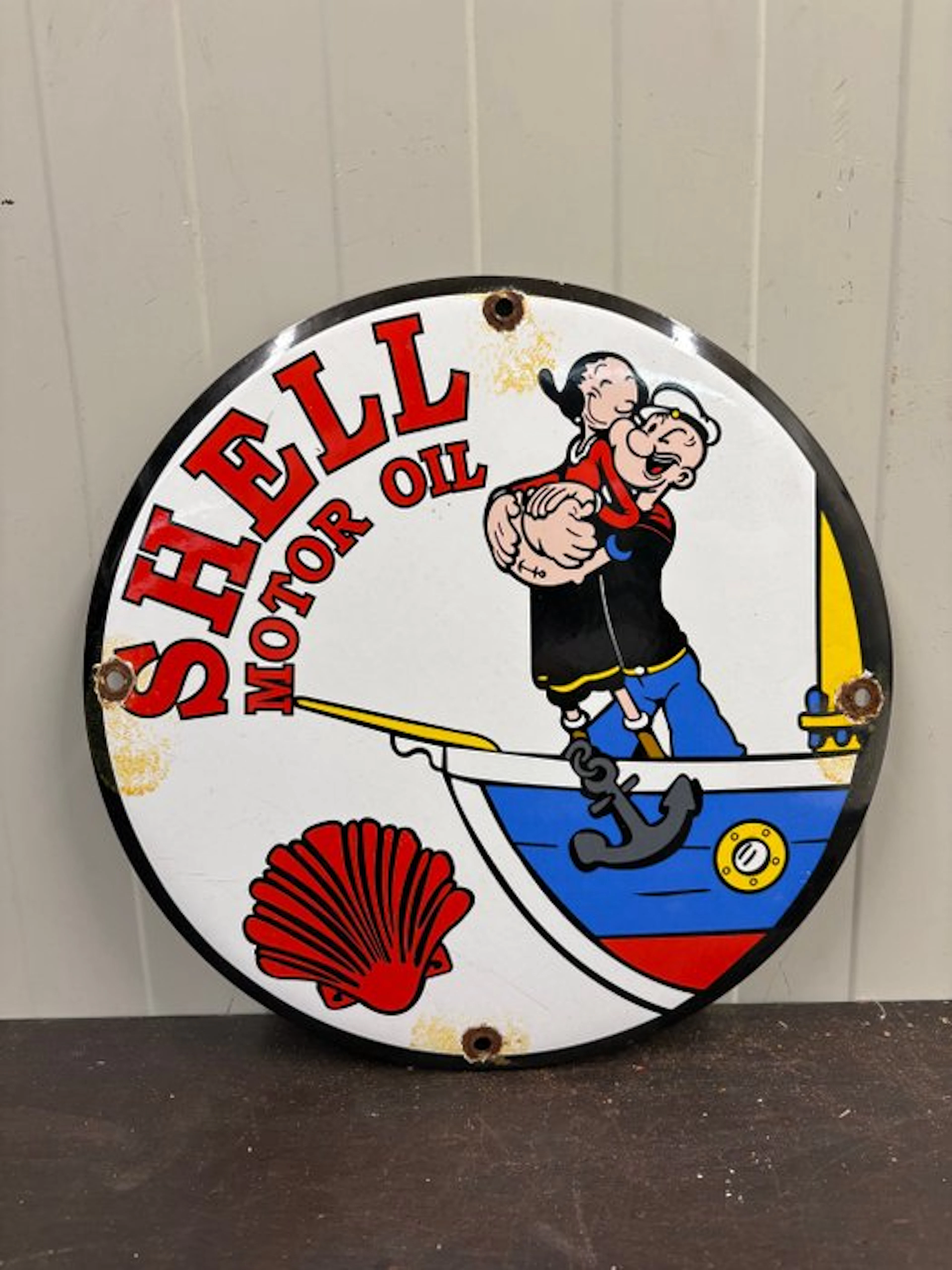 Shell Motor Oil – Popeye & Olijfje – Rond Emaille...