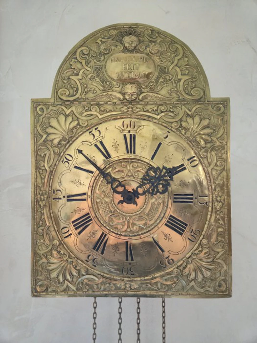 Wall clock - Antike Wanduhr Messing AMS W 150 A –...
