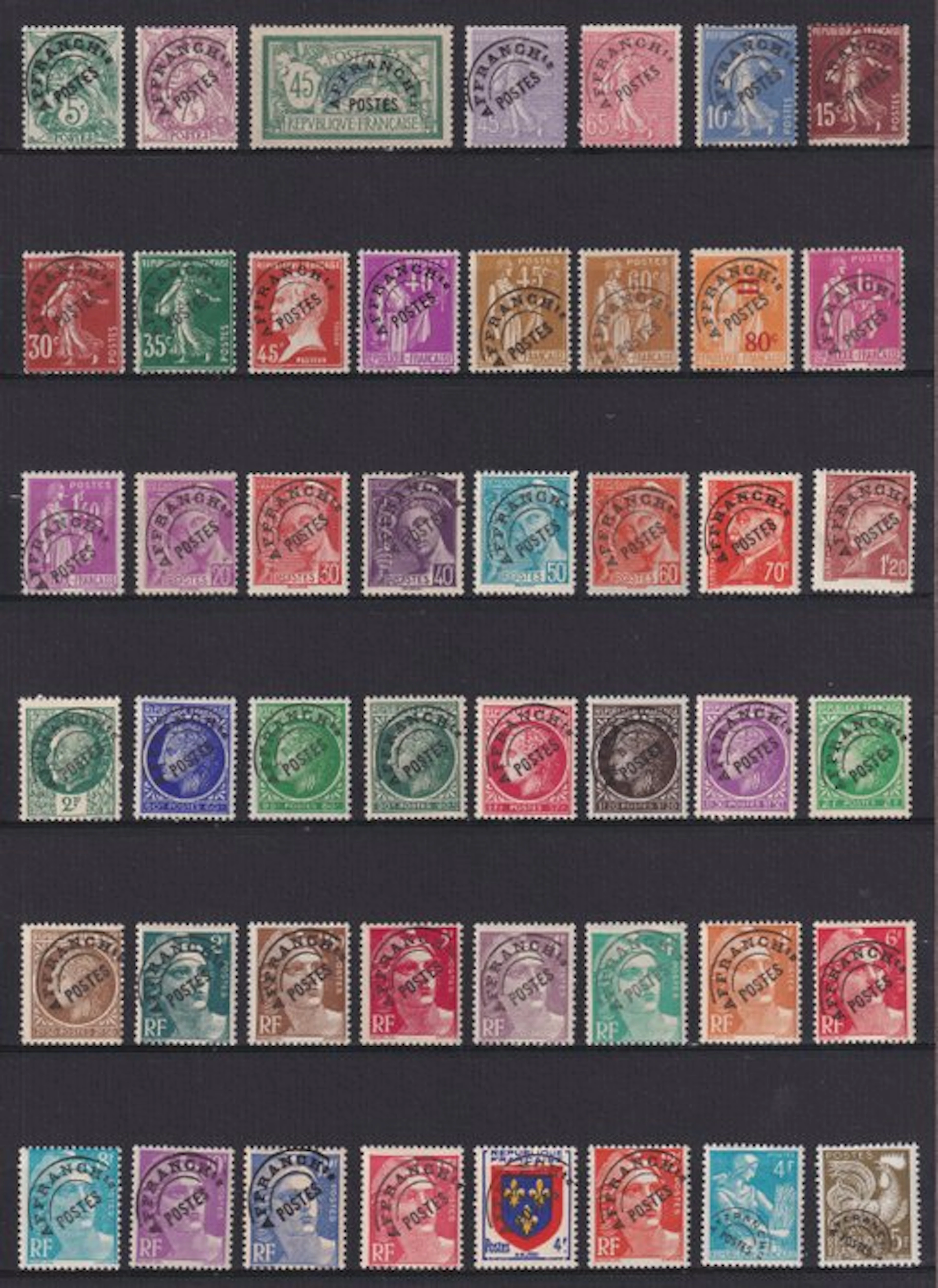 France 1922/1960 - Pre-obliterated stamps