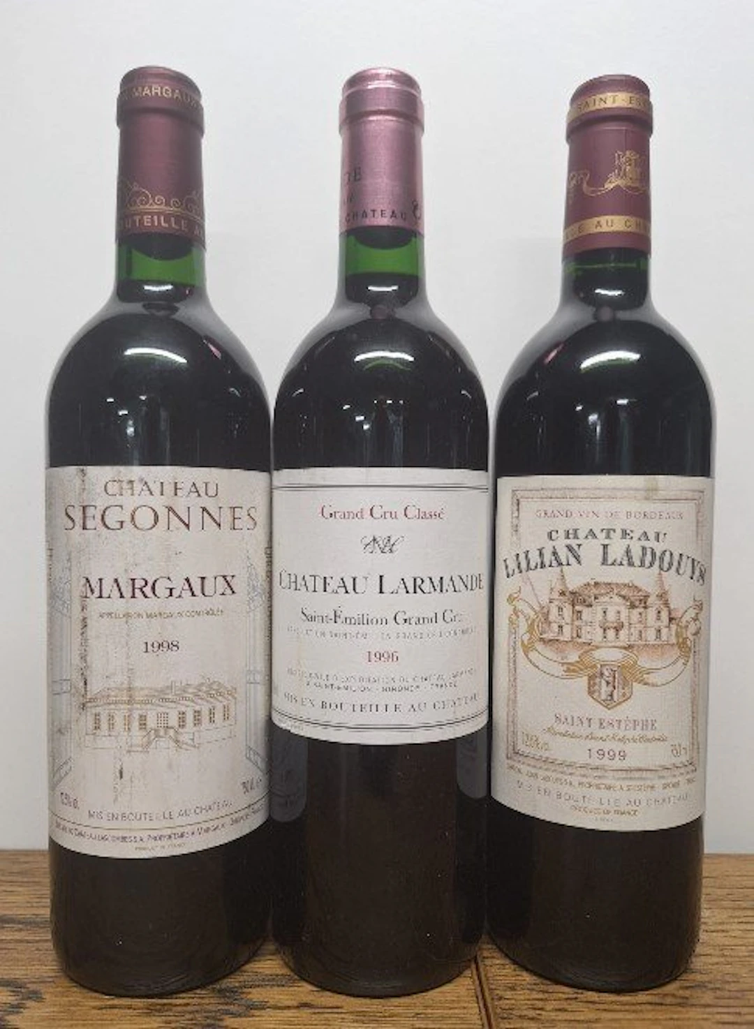 1988 Chateau Segonnes 1996 Chateau Larmande & 1999...