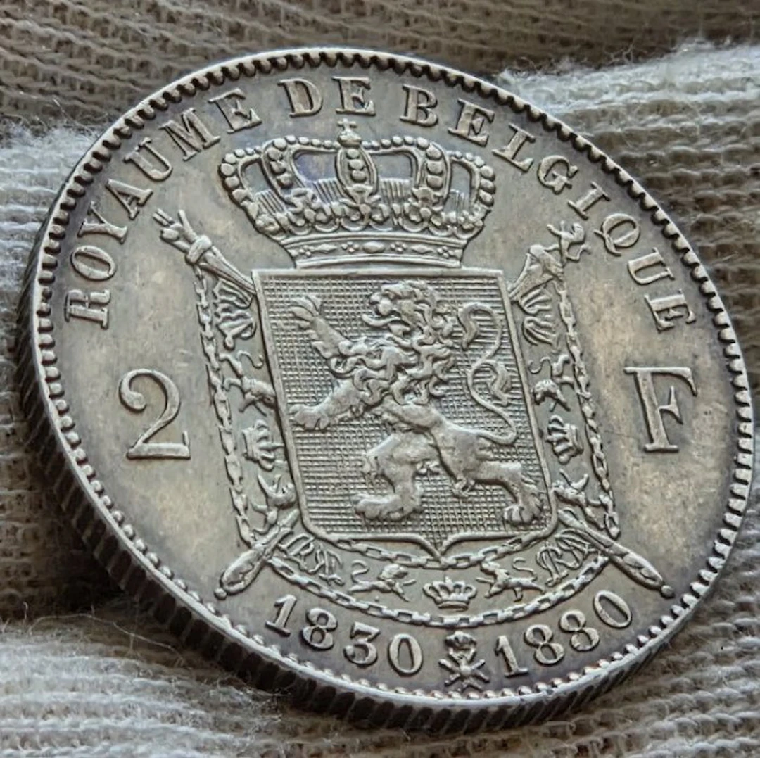 Belgium. Leopold II. 2 Francs 1880