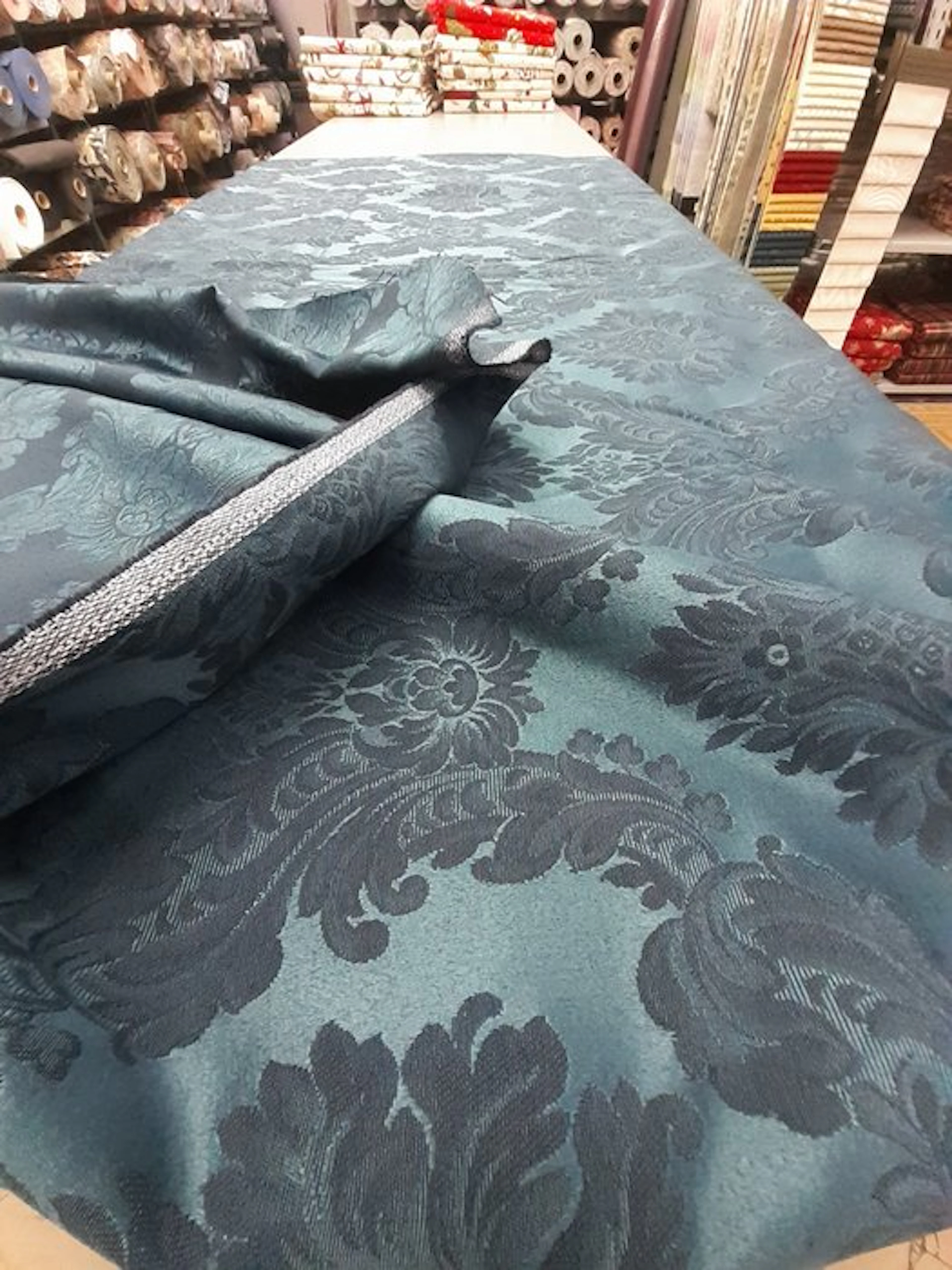 Upholstery fabric - 270 cm - 280 cm - Baroque fabric blue navy