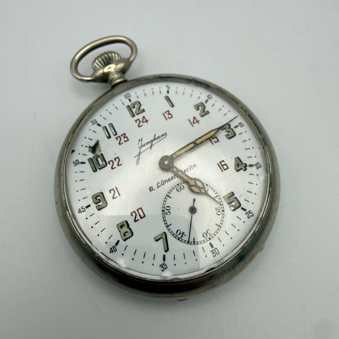 Junghans - Taschenuhr mit 24-Stunden-Skala – A. Lünser, Berlin - 1900-1949
