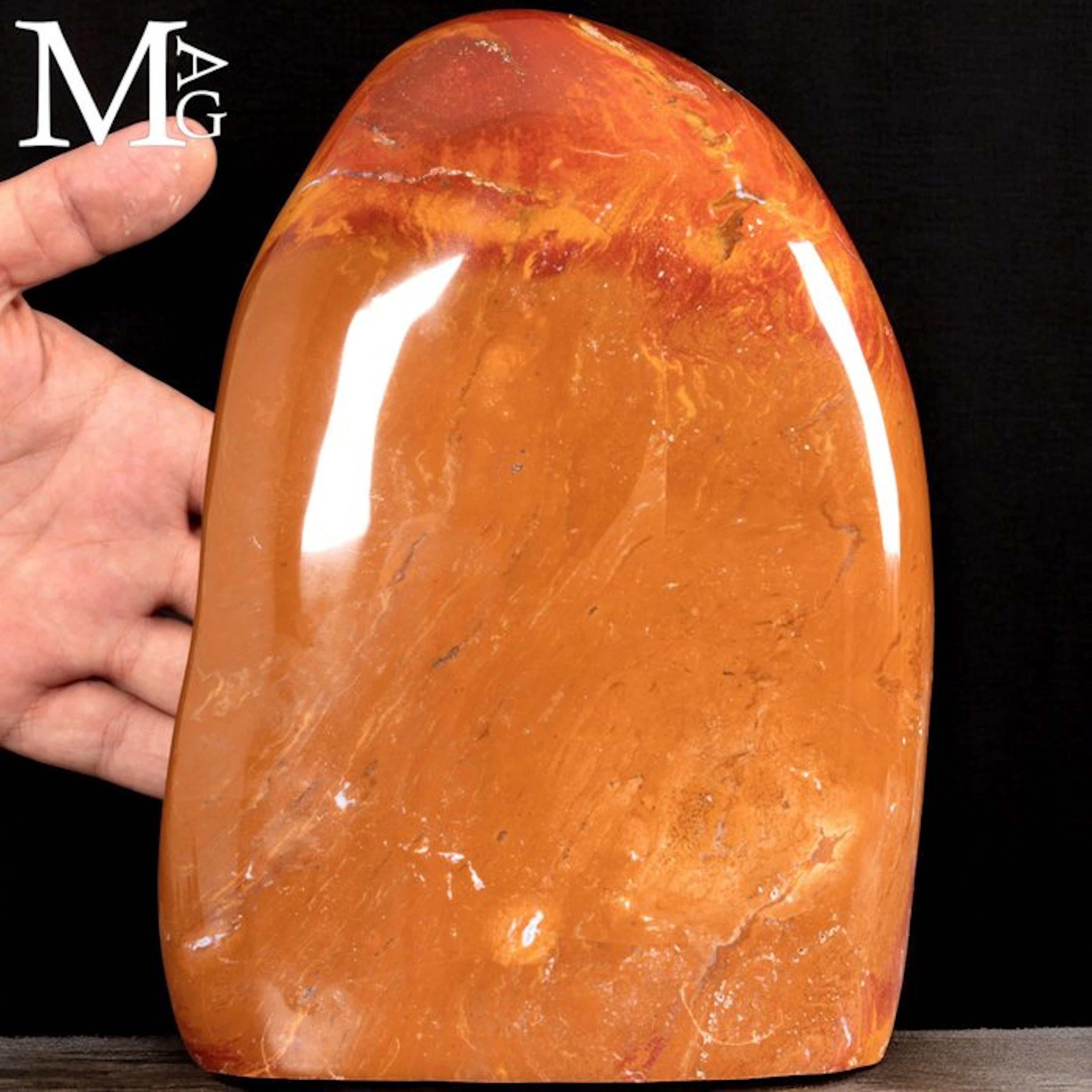 Polished Agate Freeform Natural red-orange agatized jasper