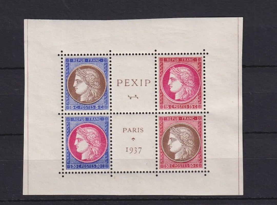 France 1937 - superbe coeur du Pexip - Yvert n°348/351
