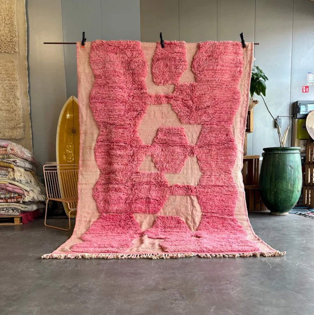 White and Orange Moroccan rug