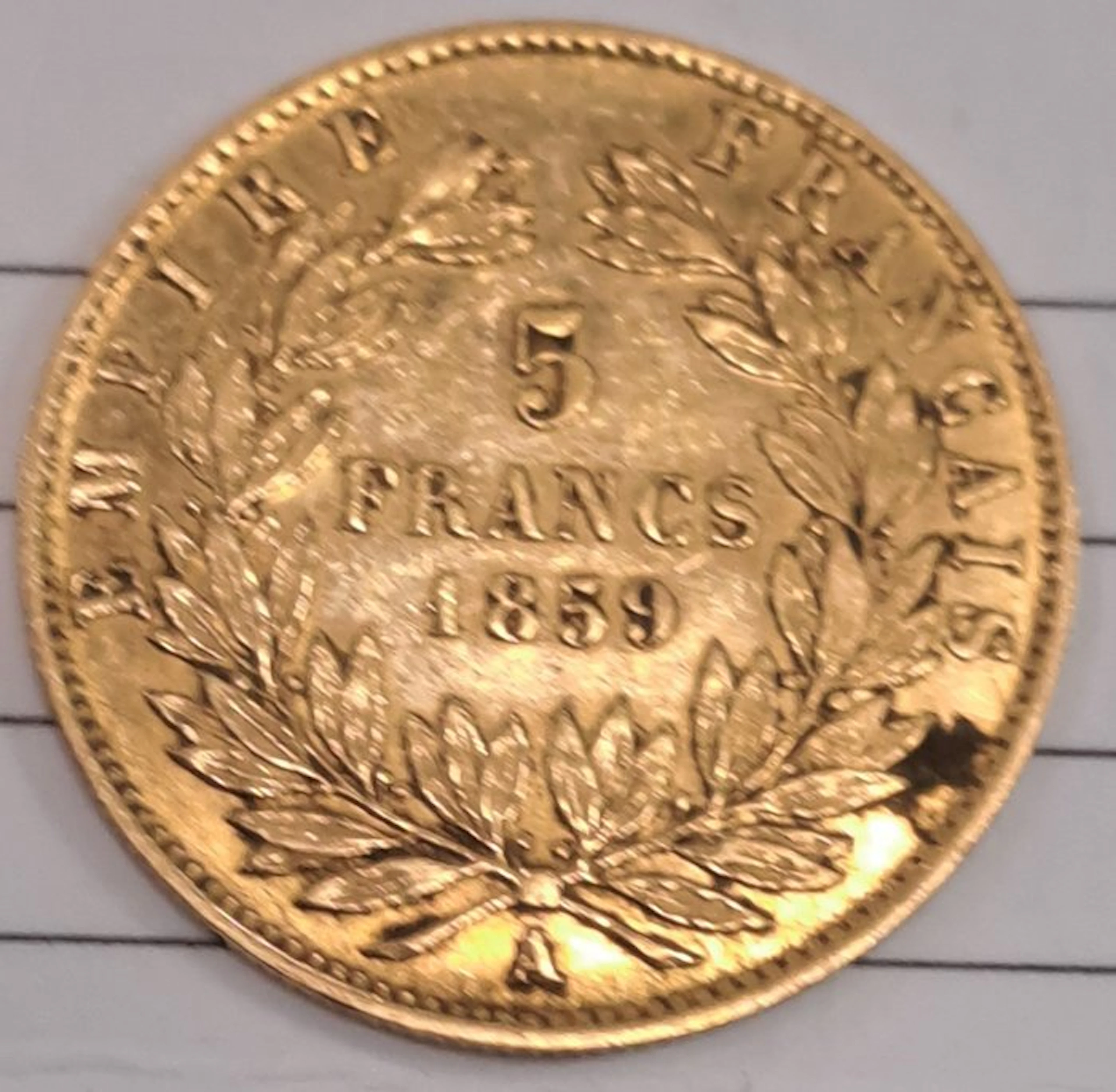 France. Napoléon III. 5 Francs 1859-A, Paris