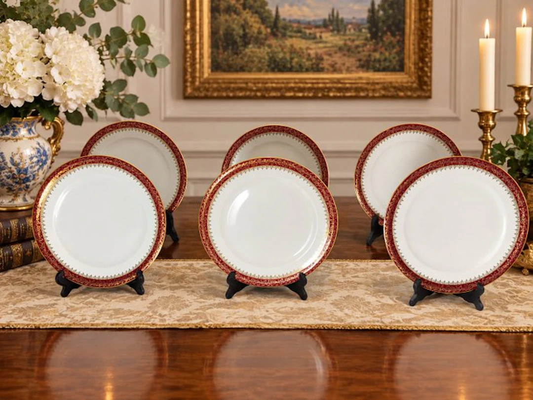 Limoges - Serving plate (6) - plates en porcelaine...