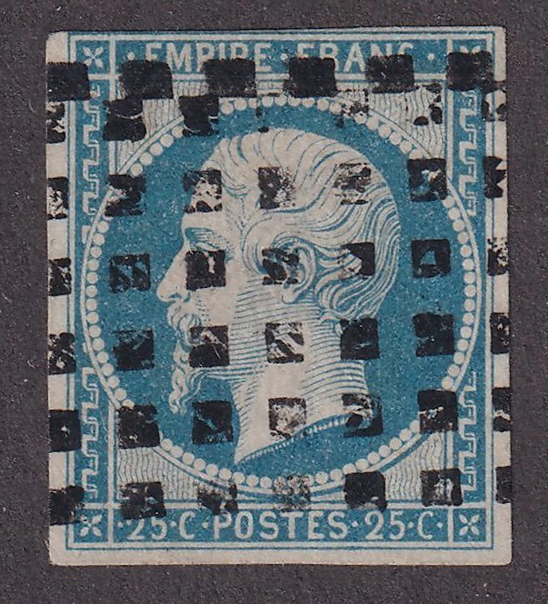 France - 25c blue, obliterated, large dots - TB - Yvert n°15