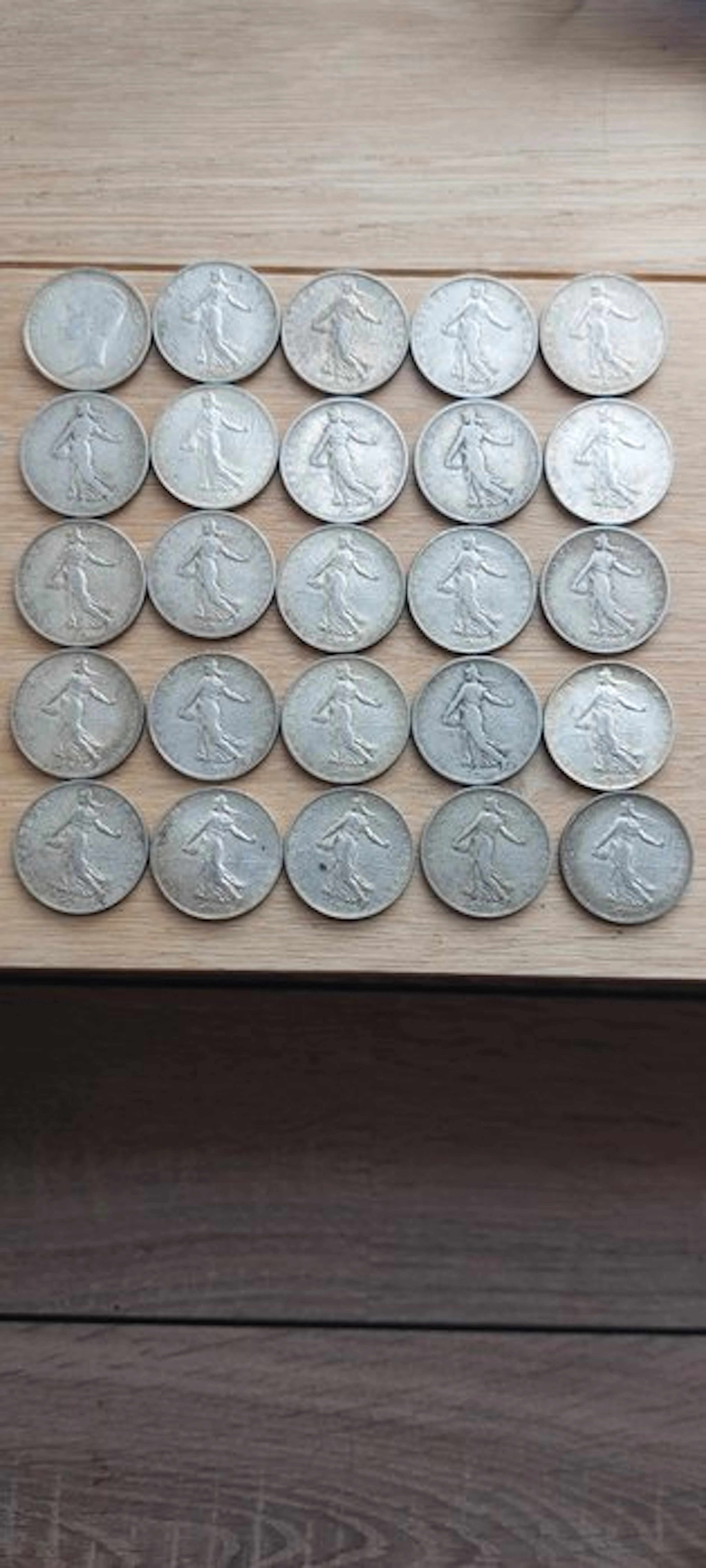 France. 2 Francs 1898/1916 (lot de 25 monnaies en argent)