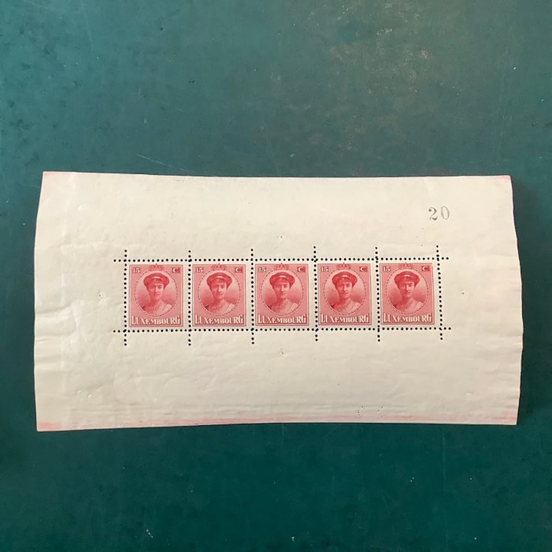 Luxembourg 1921 - 15 cents in a small sheetlet of 5 - MNH - Michel 121