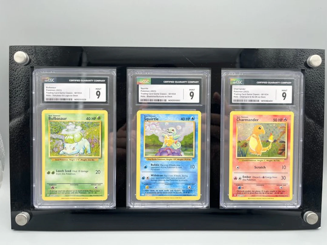 Pokémon - 3 Graded card - Bulbasaur, Squirtle, Charmander - CGC 9