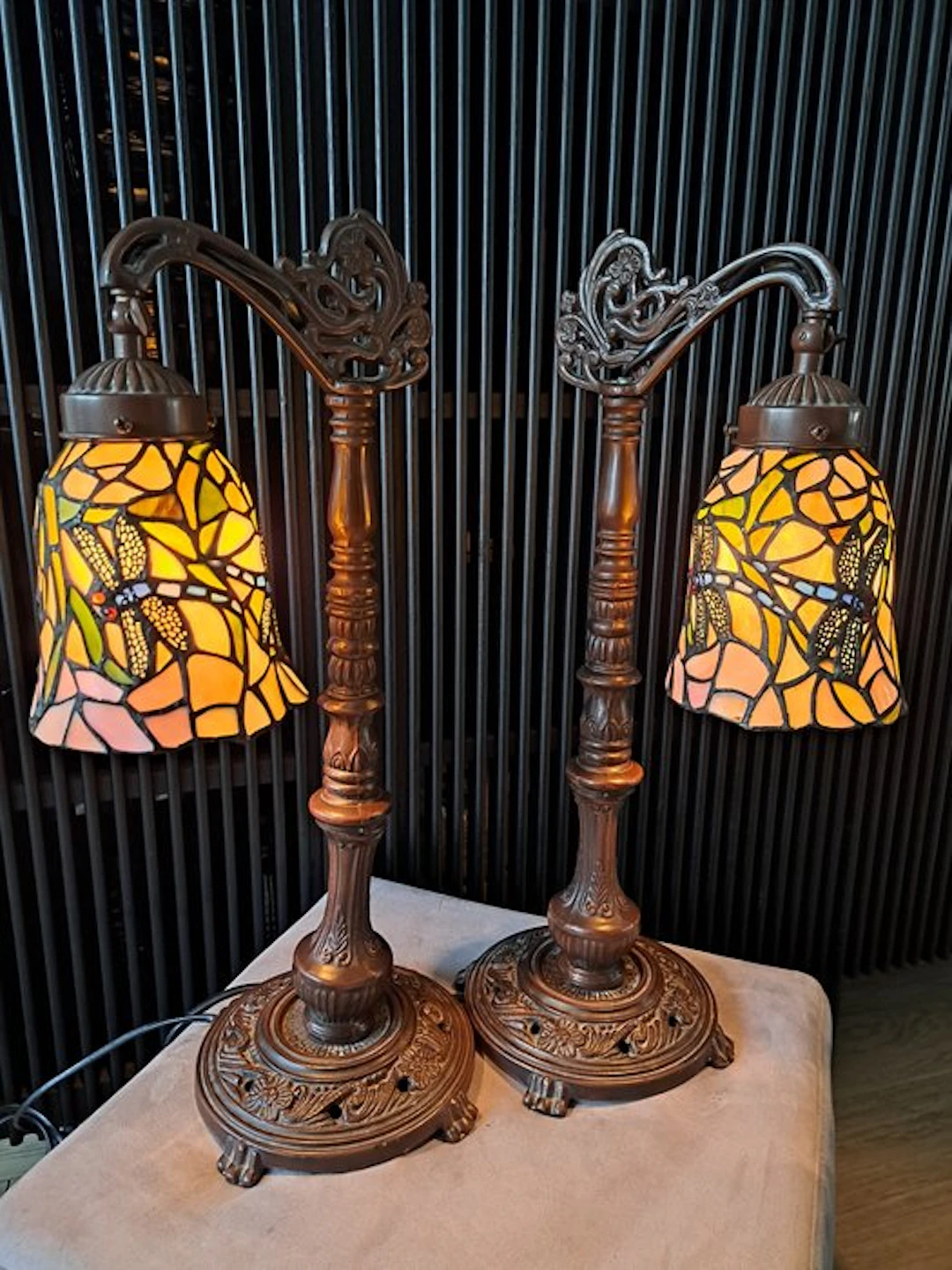 Set Tiffany stijl glas in lood lampen - Desk lamp (2)...