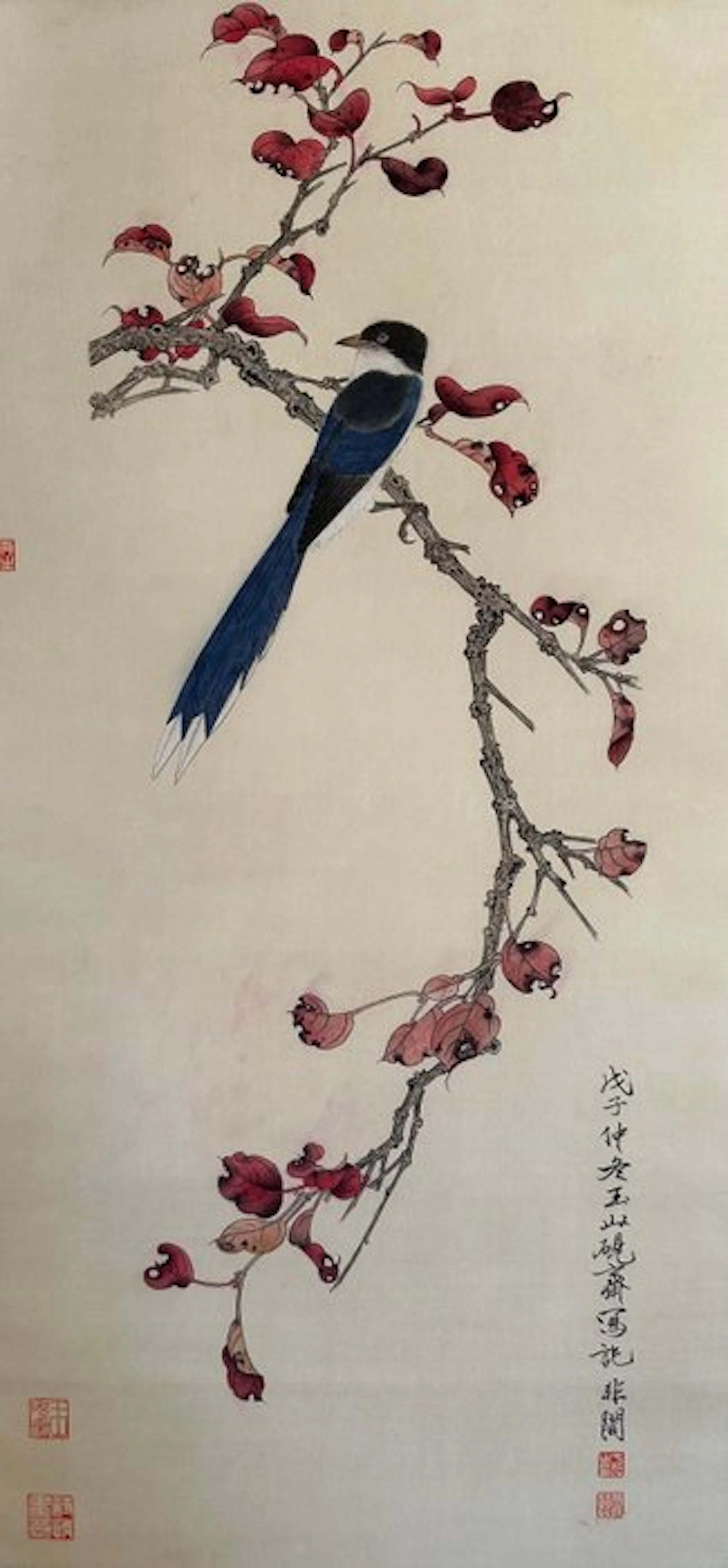 ink and color on paper.hanging scroll - China - 21st century