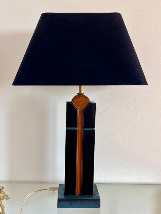 Table lamp - Metal, Crystal, Ceramic - Large lamp, Art Deco