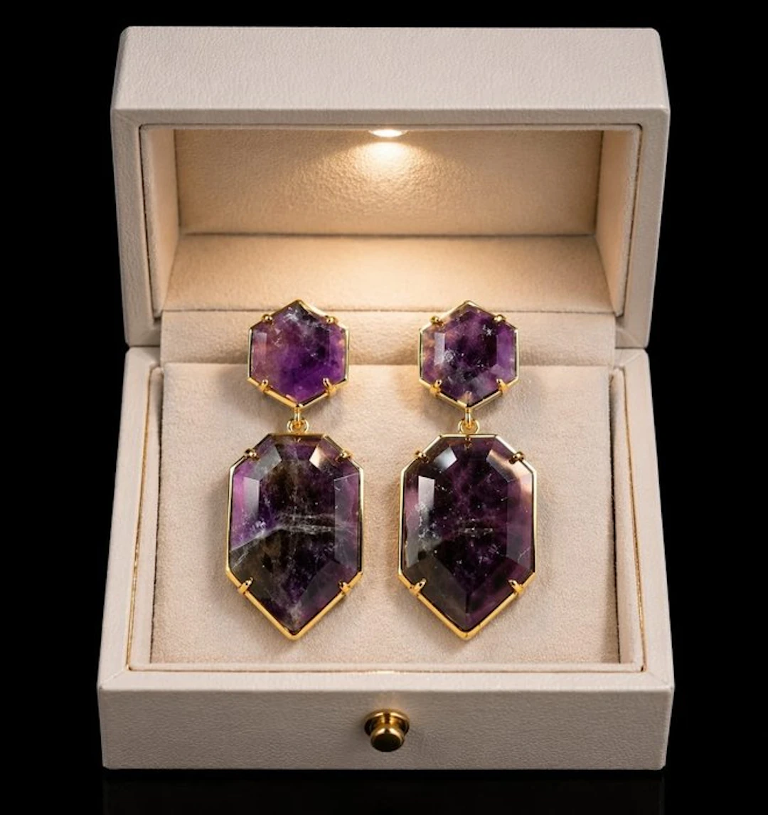 Exquisite Natural Amethyst Earrings - High Quality - Earrings - Earrings