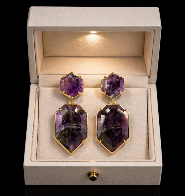 Exquisite Natural Amethyst Earrings - High Quality - Earrings - Earrings