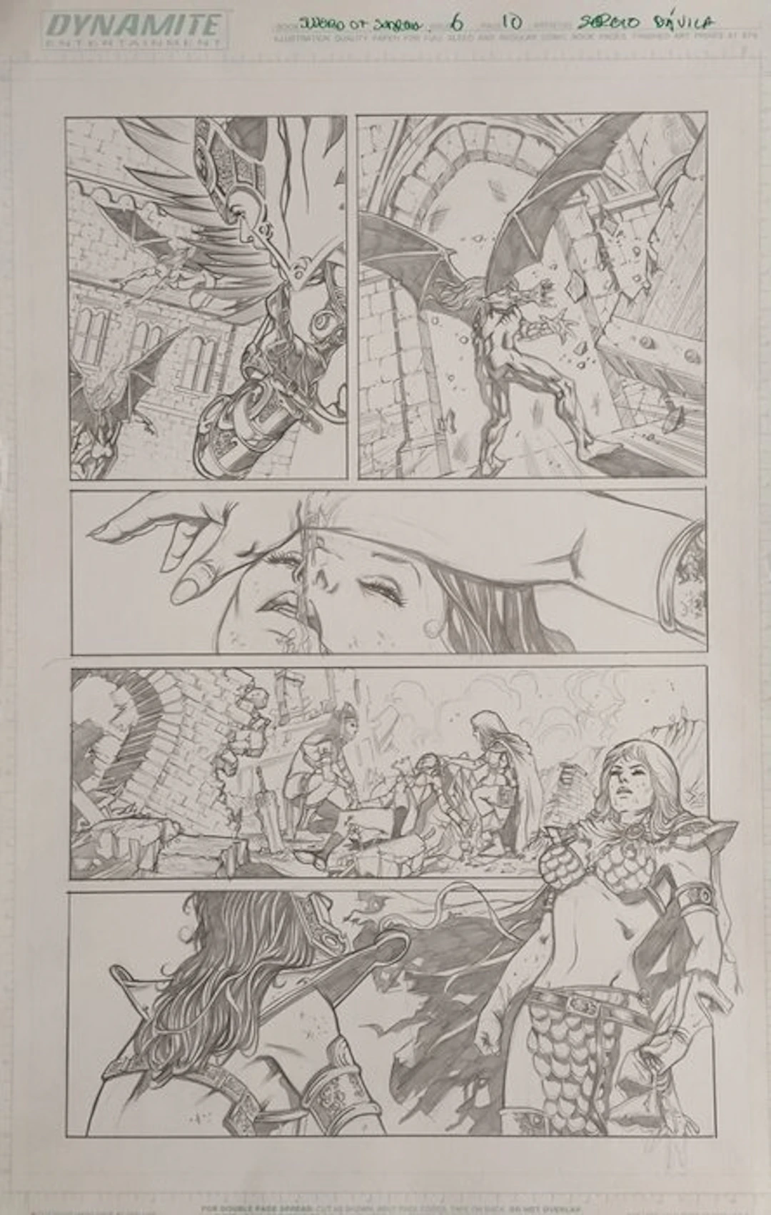 Sergio Dávila (Pencil) Original page - Swords of Sorrow - #6, Page 10