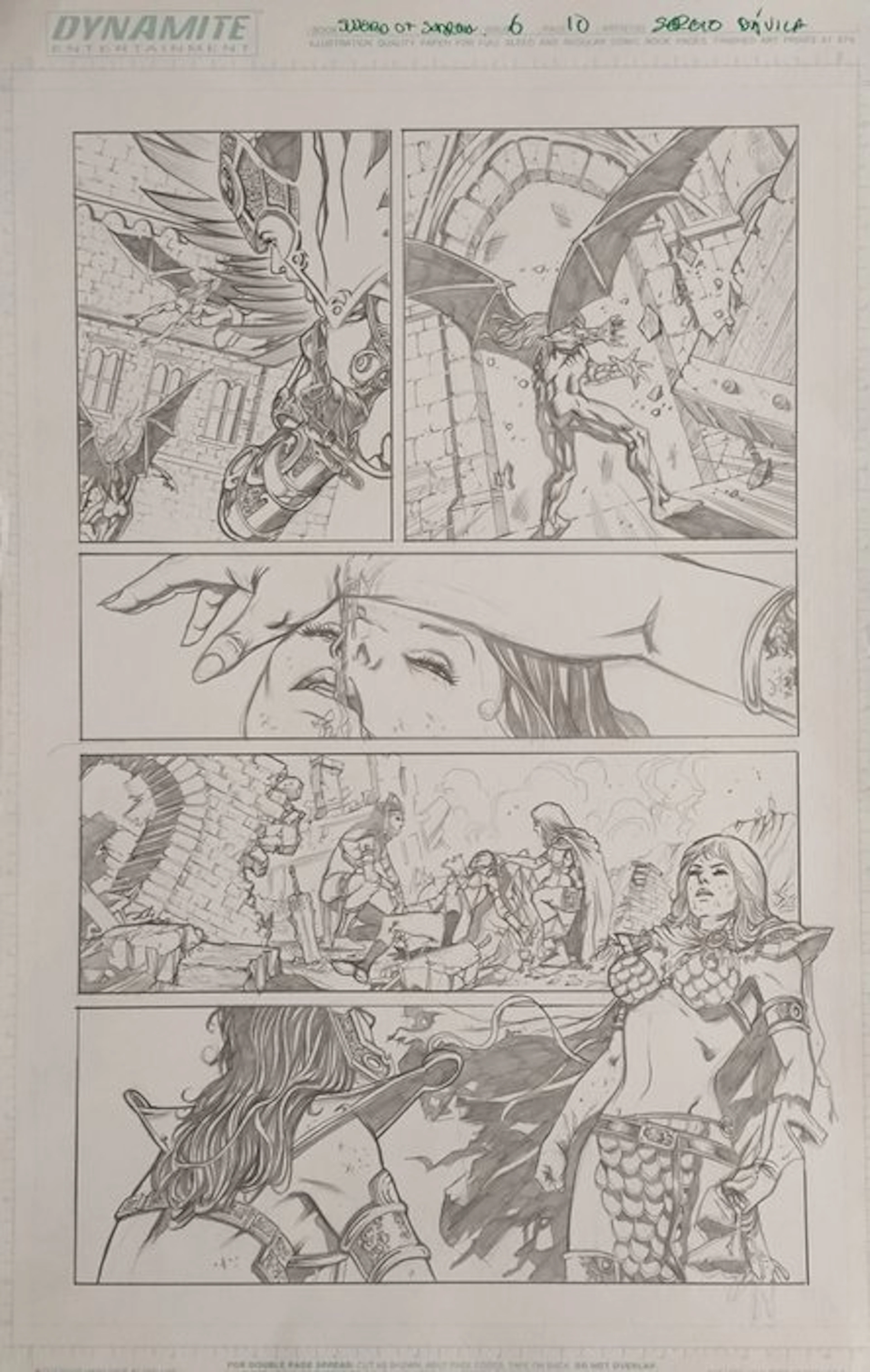 Sergio Dávila (Pencil) Original page - Swords of Sorrow - #6, Page 10