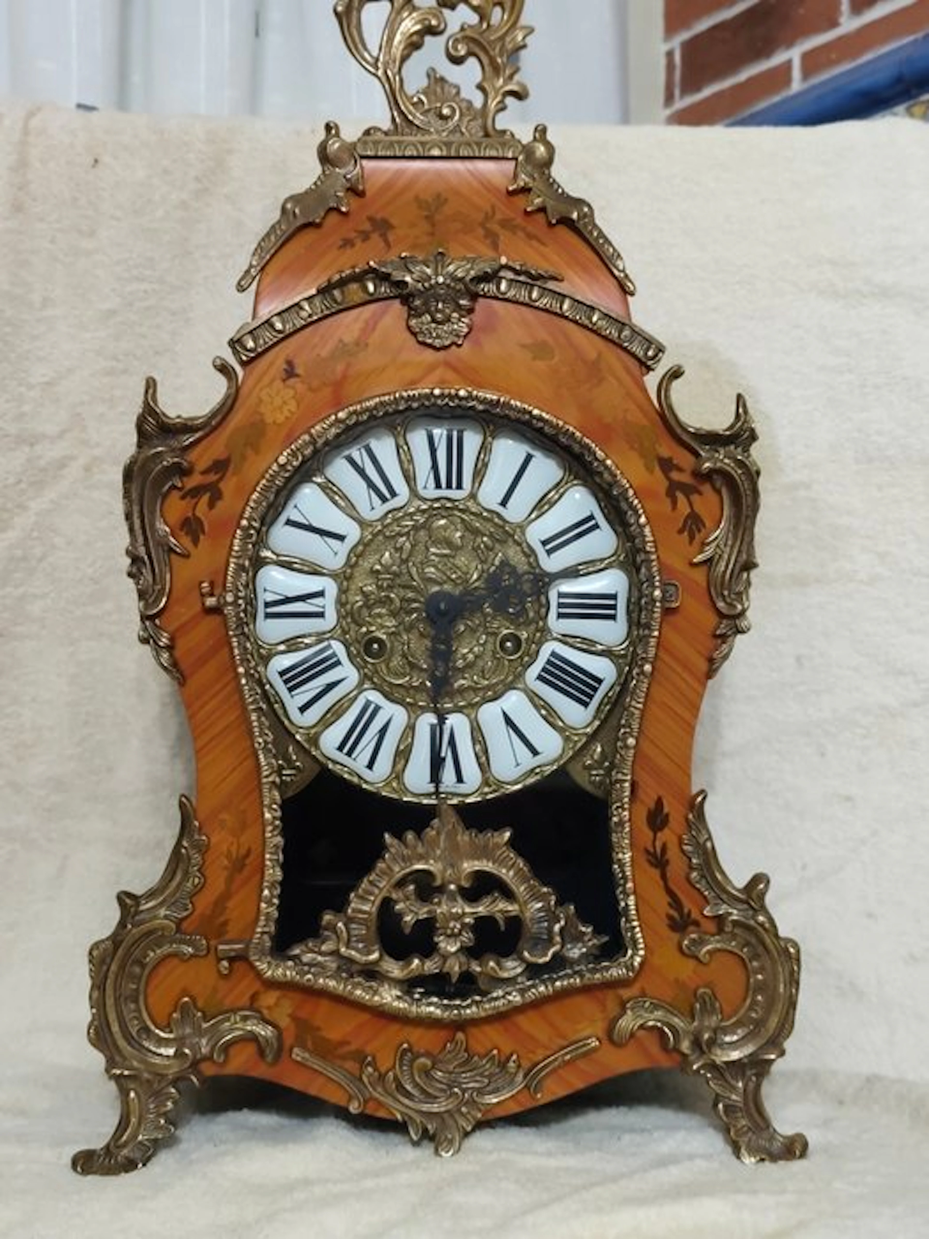 Boulle clock - Vintage - Gilt bronze, Chestnut - 1970-1980