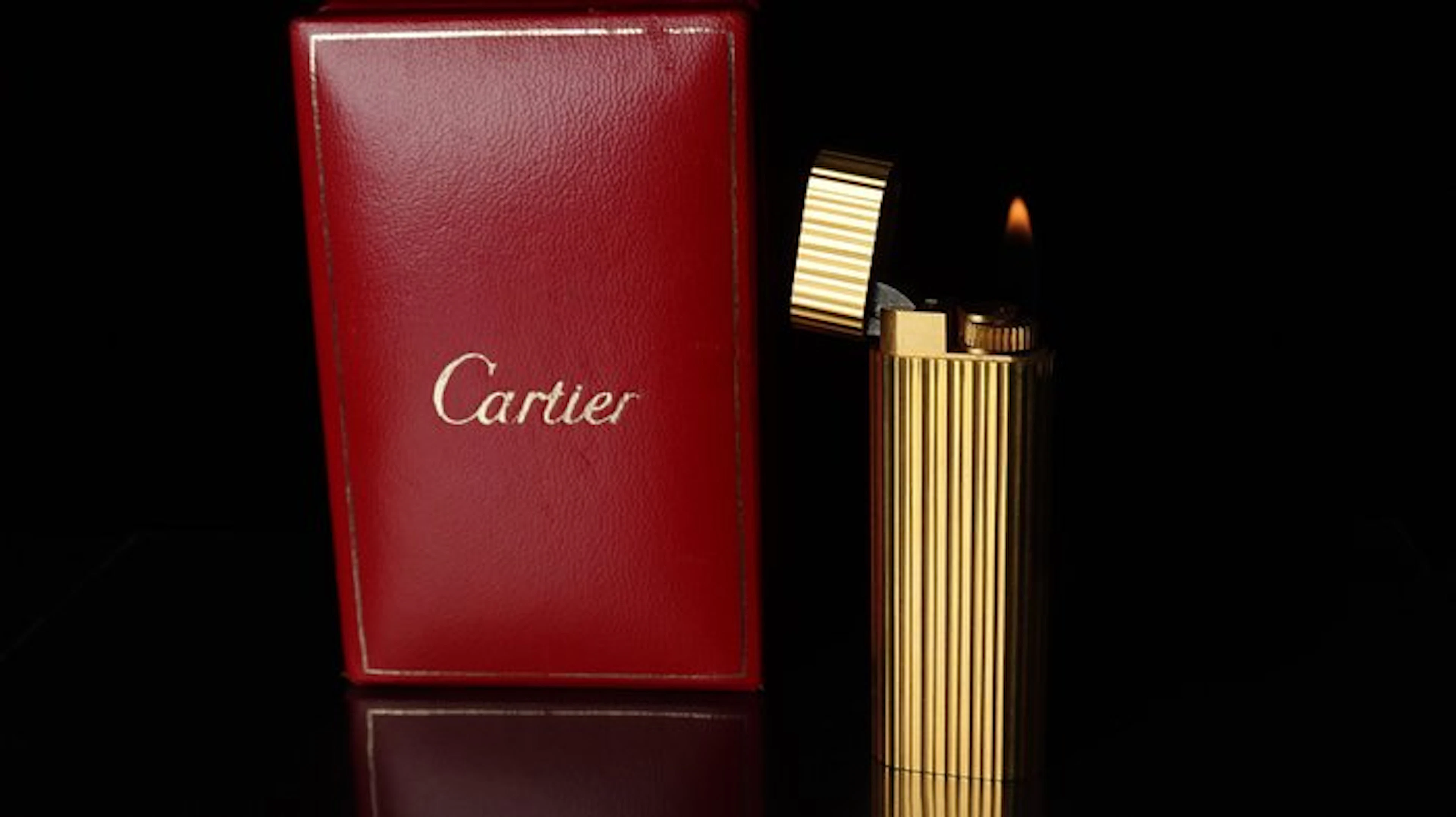 Cartier - Guilloché moulure Pattern Vintage gas Lighter - Lighter - Gold plated