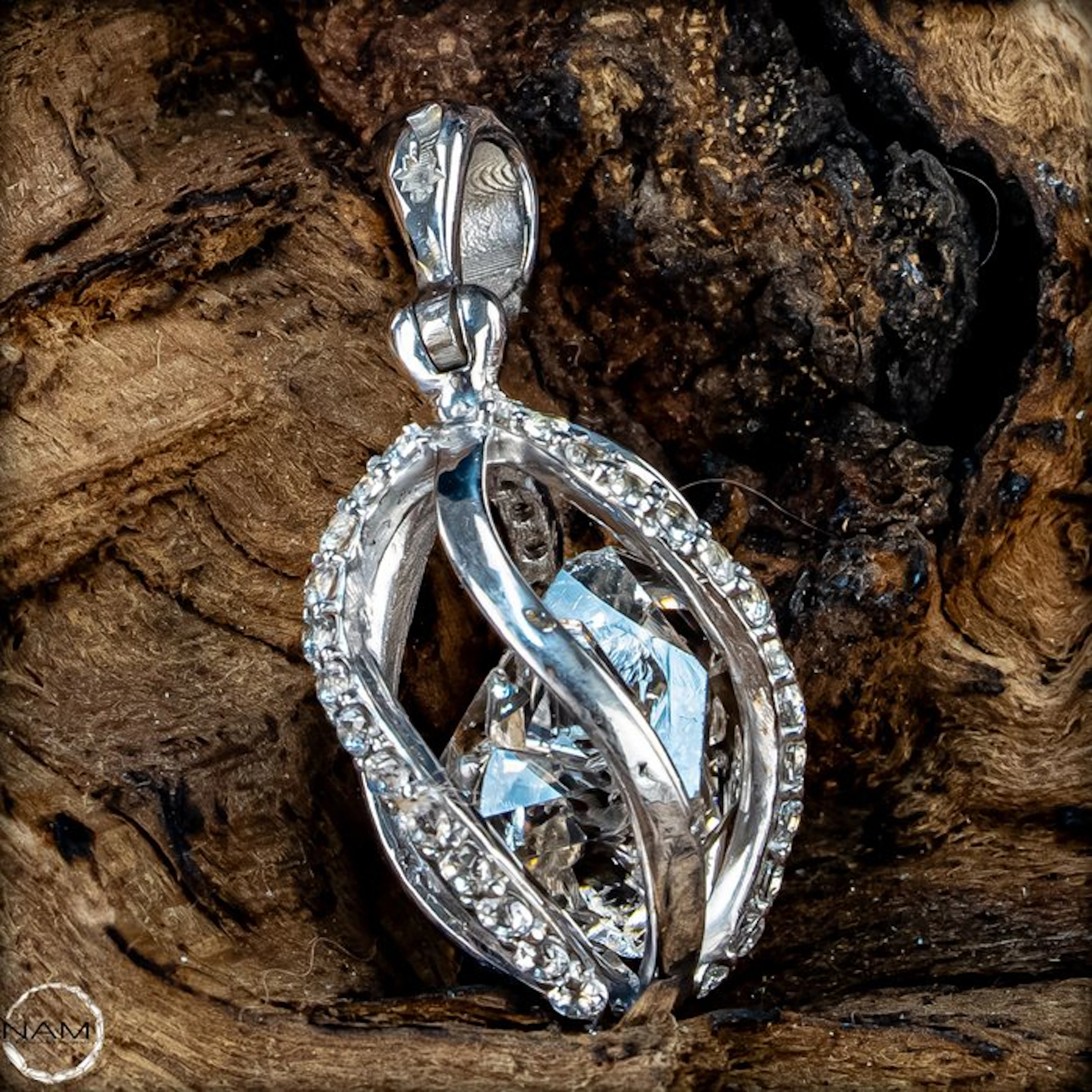 Herkimer-Diamant Anhänger in 925er Silber – Natürlicher...