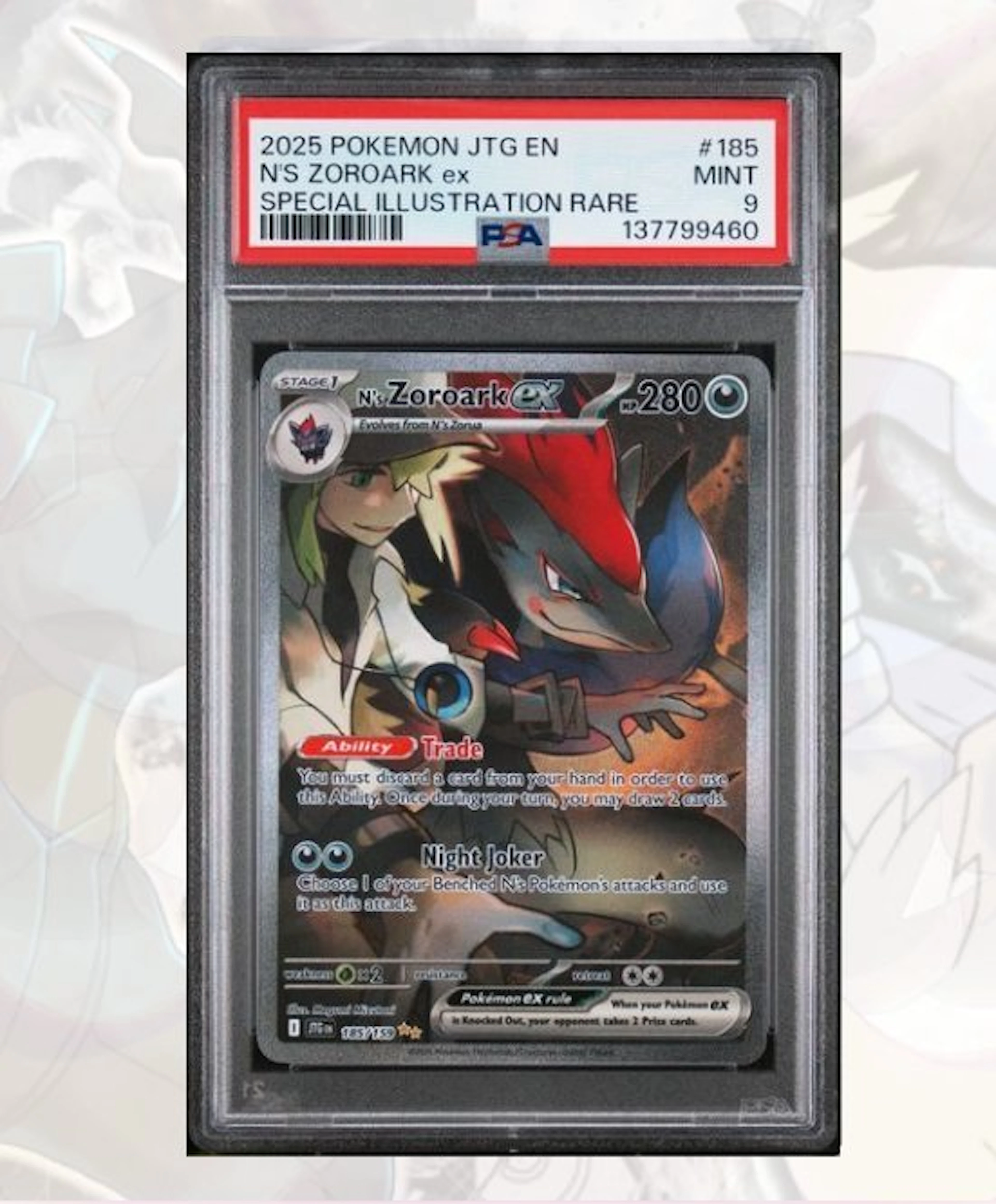 Pokémon - 1 Graded card - N's Zoroark SIR - 185/159...