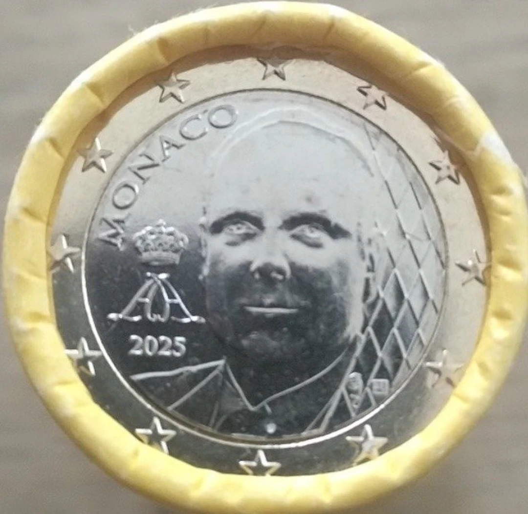 Monaco. 1 Euro 2025 "Nouvelle Face" (25 monnaies) en rouleau (No reserve price)