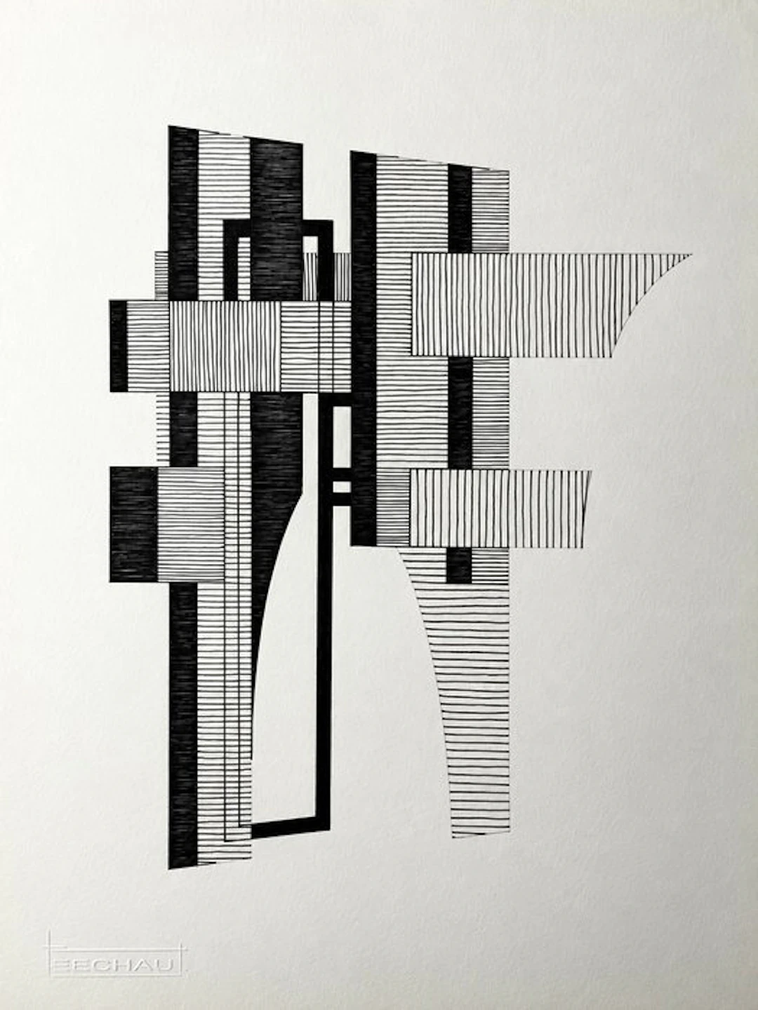 Eugène Eechaut (1928-2019) - Abstract ink composition