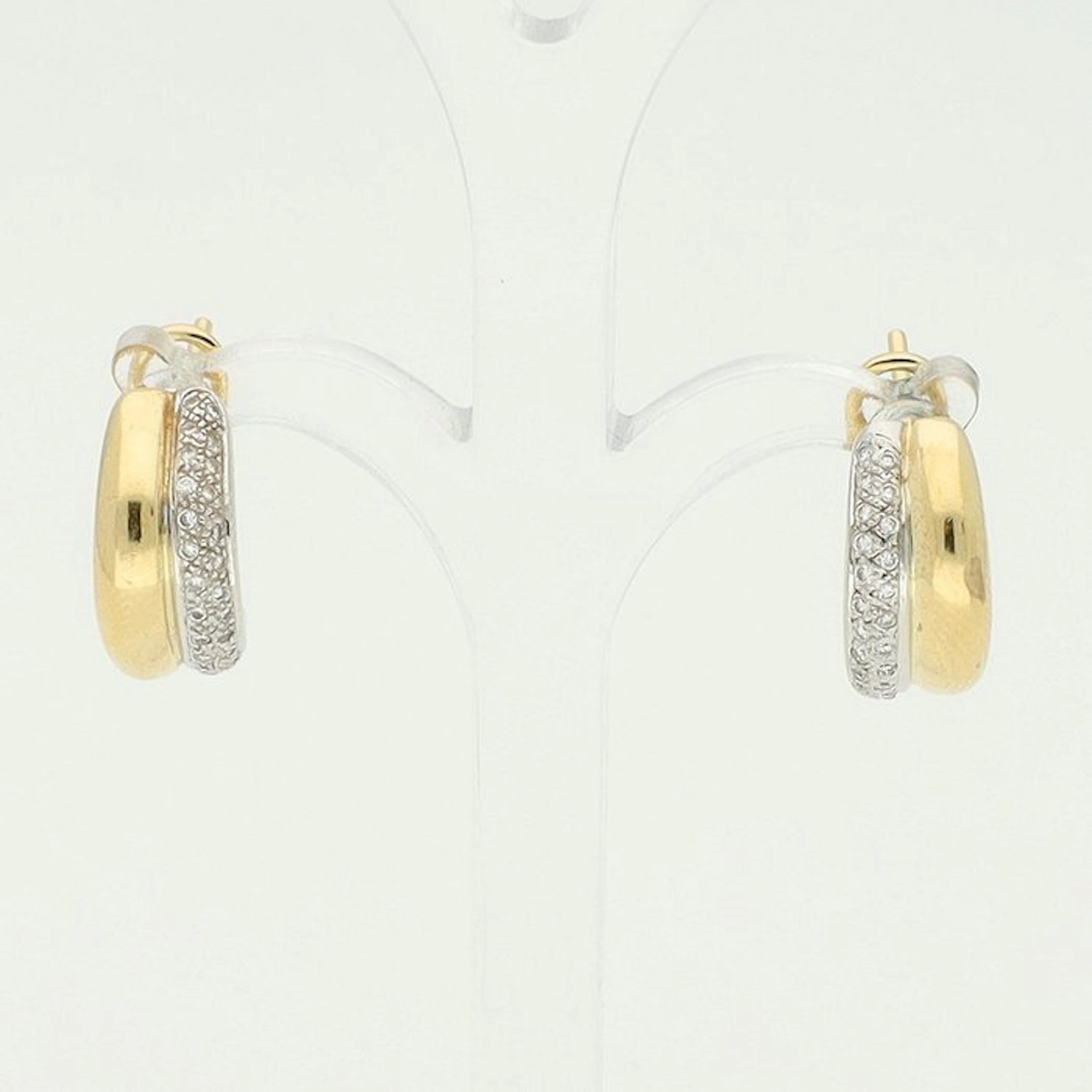 Earrings - 14 kt. Yellow gold, White gold Diamond (Natural)