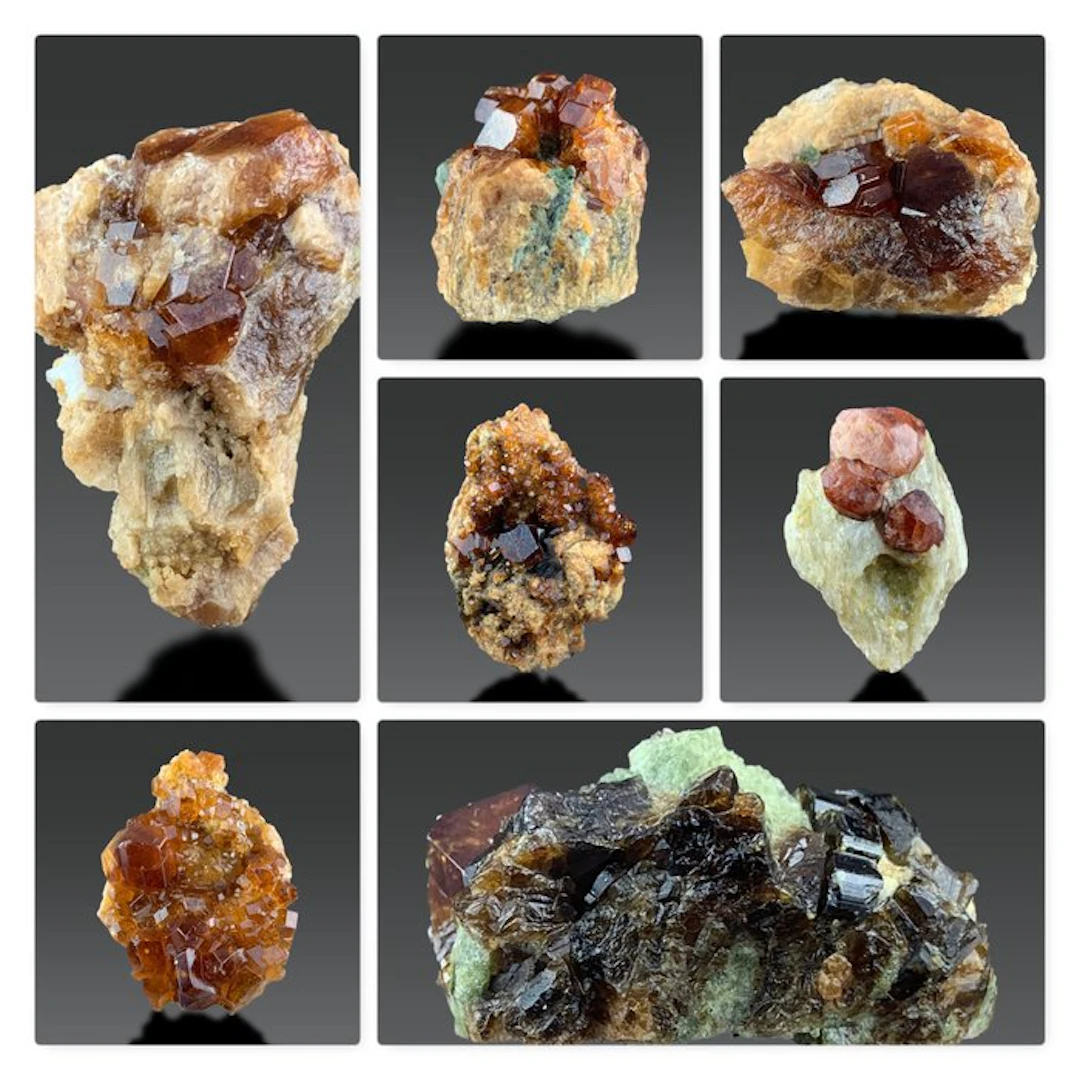 Garnet Crystal Specimens on Matrix – Collection- 128 g - (7)