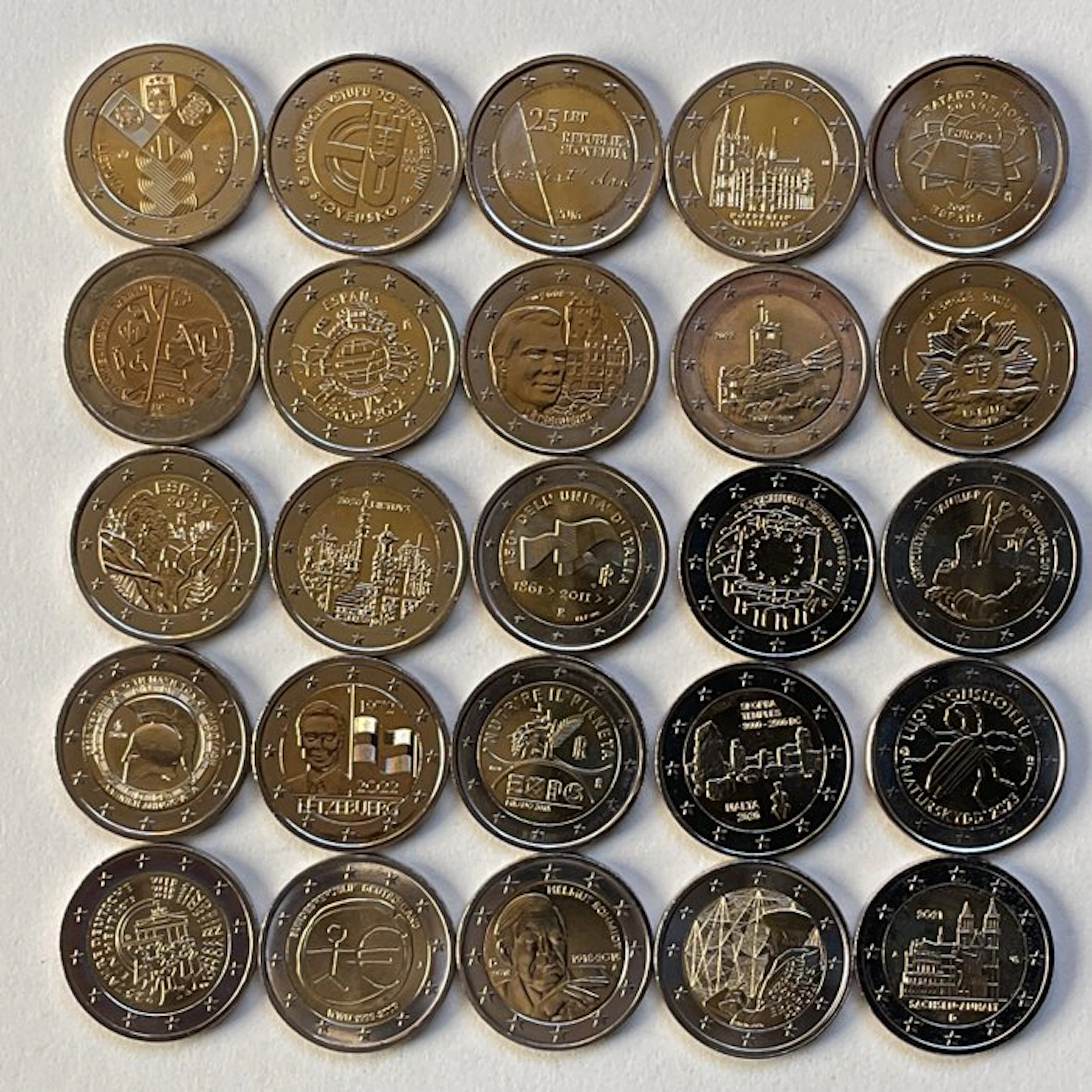 Europe. 2 Euro Various Years (25 munten) (No reserve price)