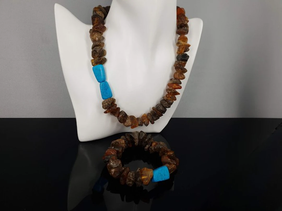 Silver, Natural Baltic Amber / Bracelet Length: 17 -17,5 cm - Bracelet