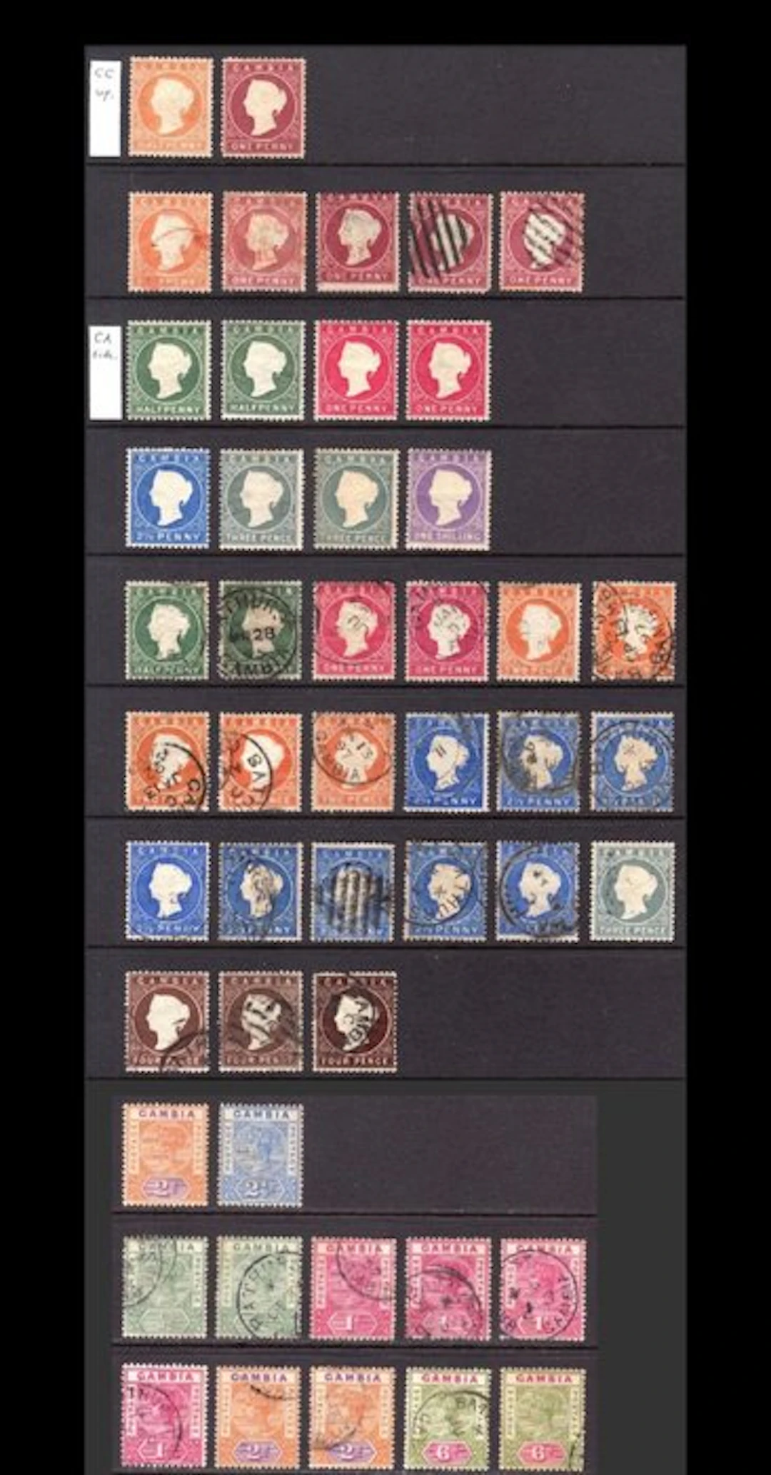 British Commonwealth - Gambia 1874/1898 - Collection of 48 classic stamps