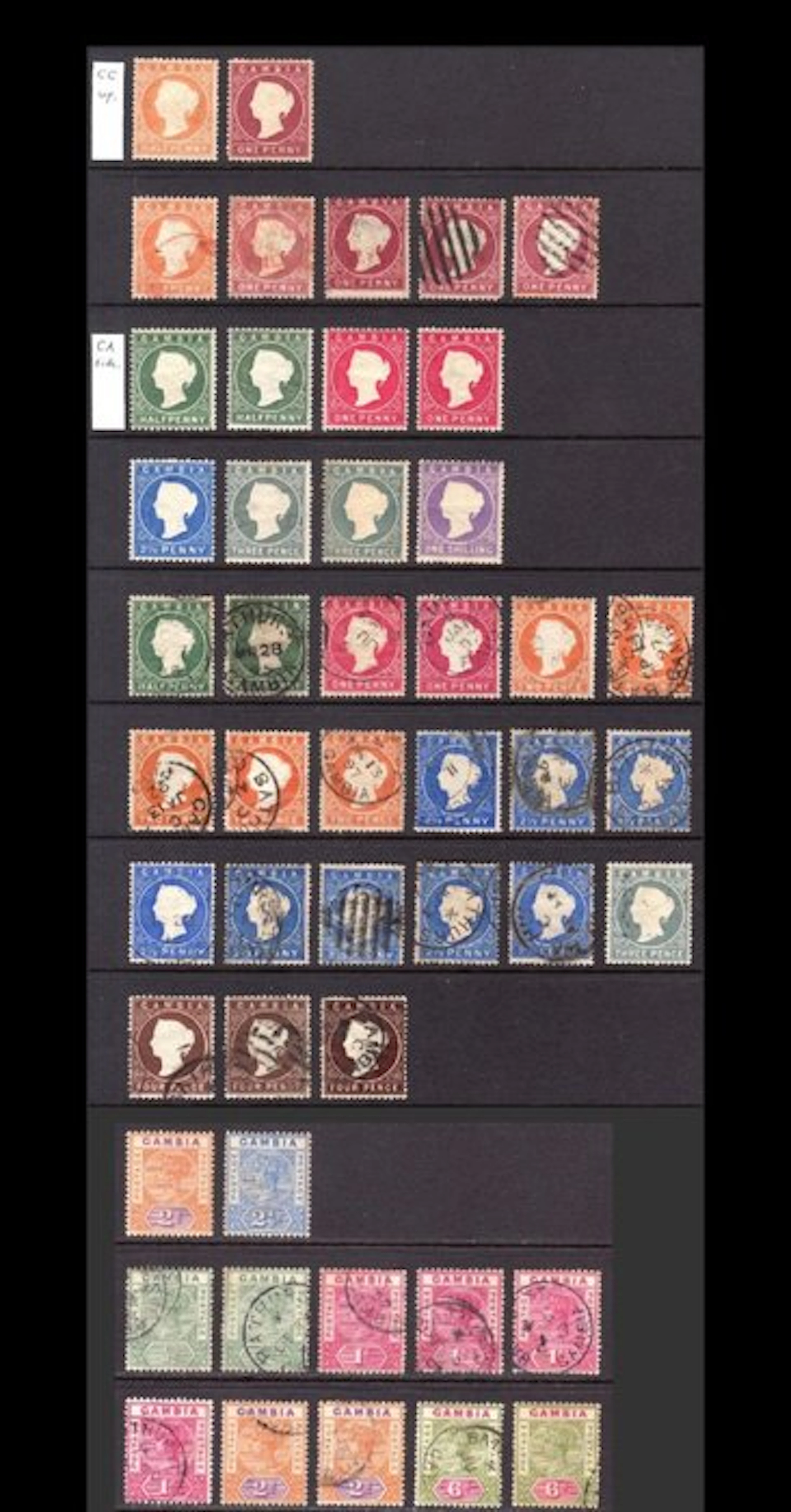 British Commonwealth - Gambia 1874/1898 - Collection of 48 classic stamps