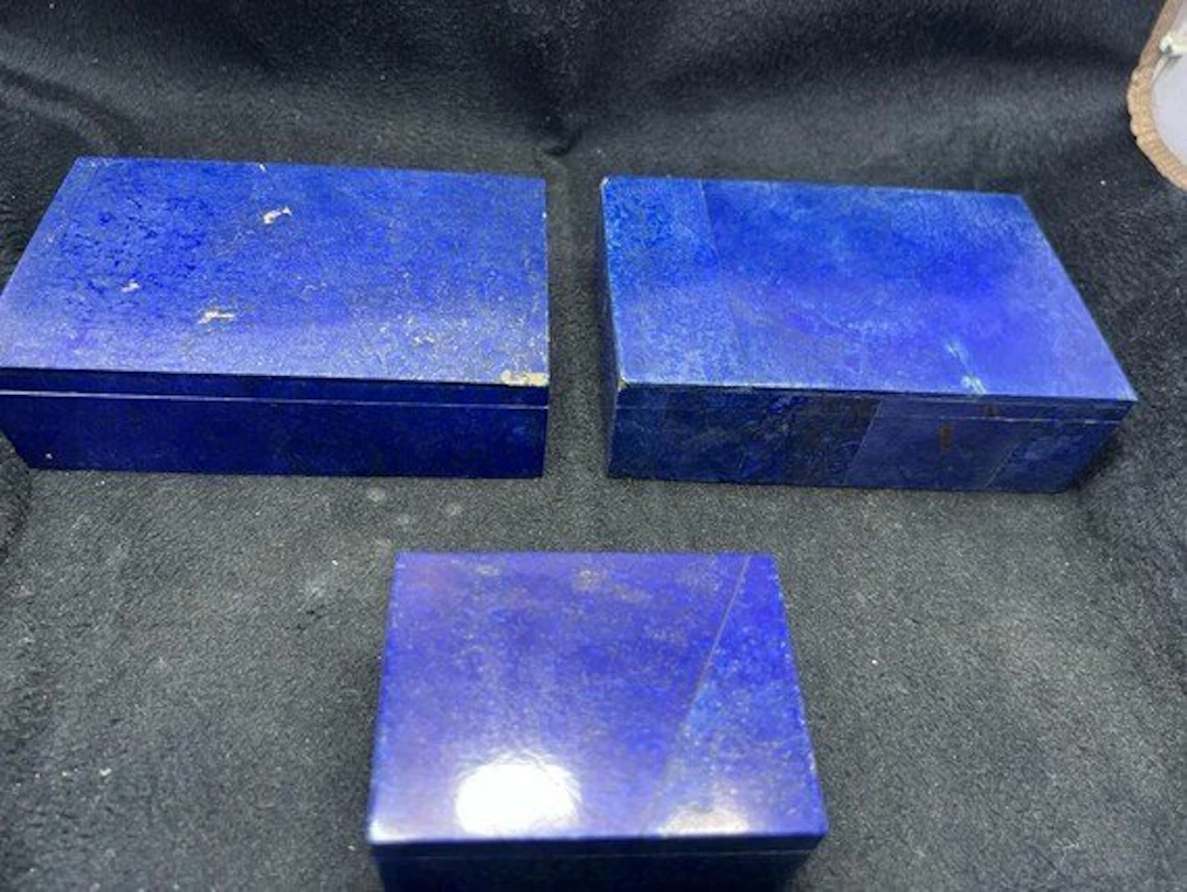 NATURAL LAPIS LAZULI JEWELRY BOX FULL SET JEWELRY BOX- 1230 g - (3)