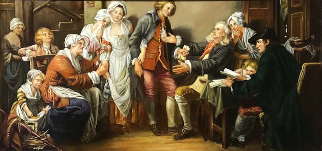 École Européene (XX) - L'Accordée de village, D'après J. B. Greuze