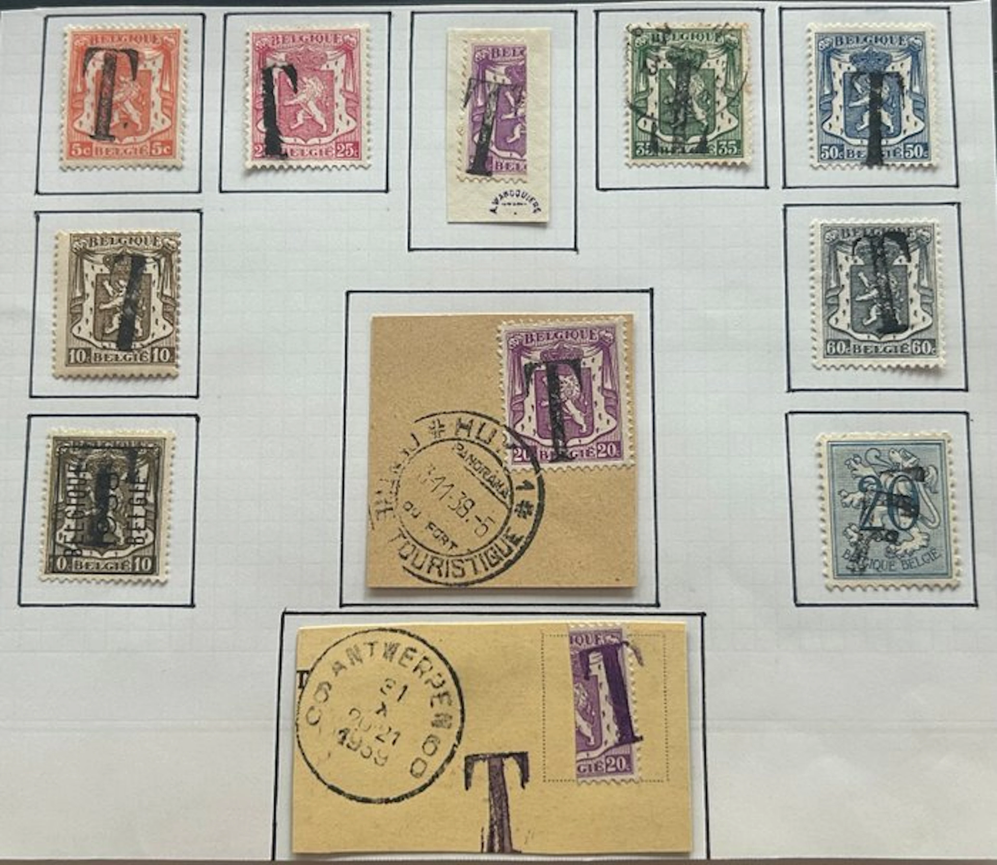 Belgium 1935/1951 - Penalty postage stamps: Selection...