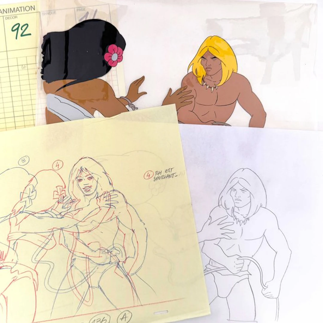 RAHAN : Pack of Original Animation Production Cel and...